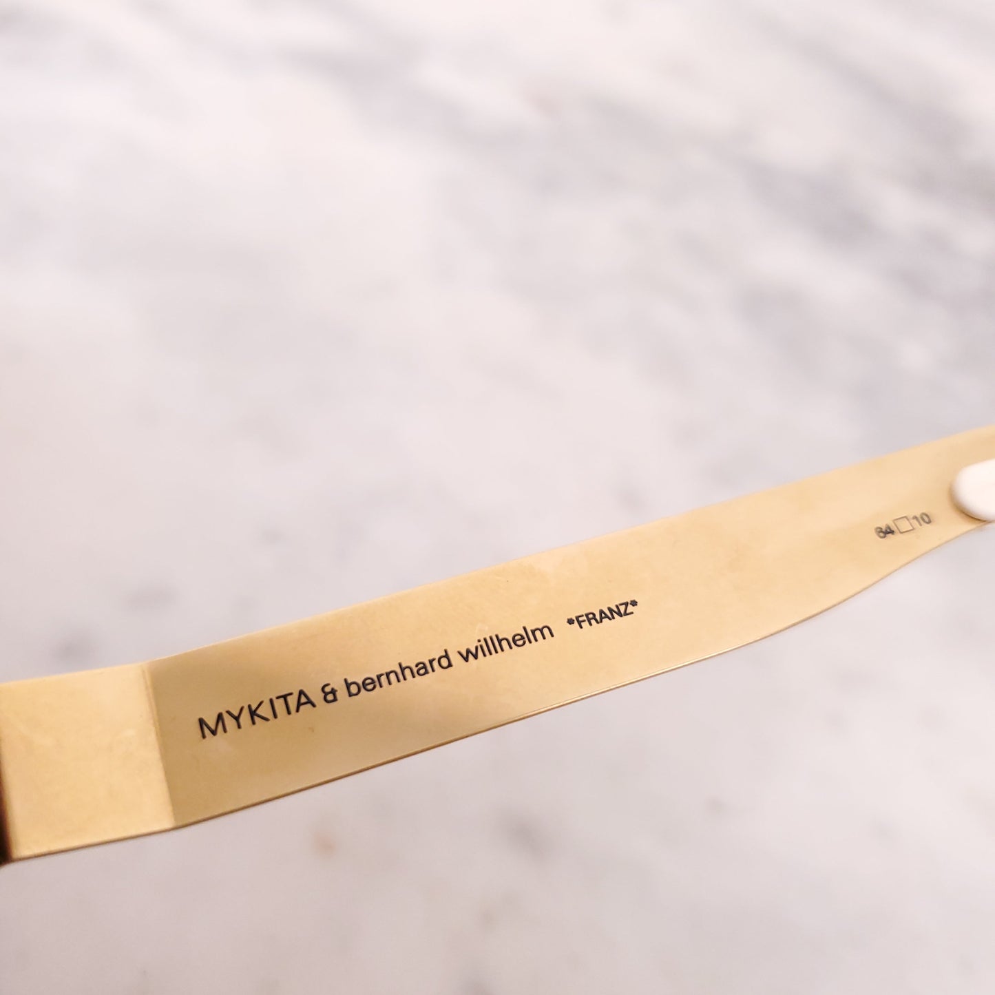 MYKITA GOLD AND BLUE REFLECTIVE AVIATOR SUNGLASSES