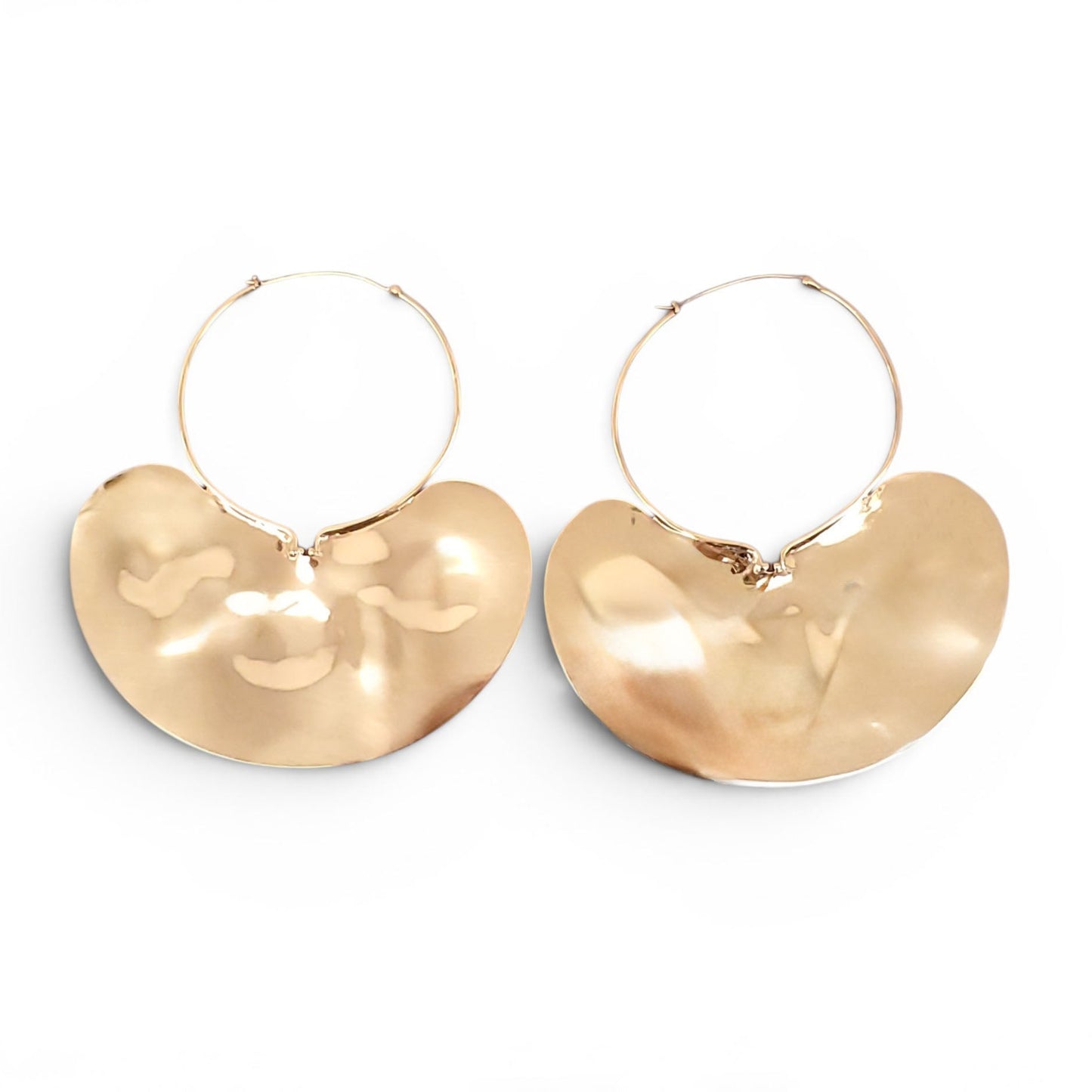 PATOU LARGE HAMMERED HOOP EARRINGS
