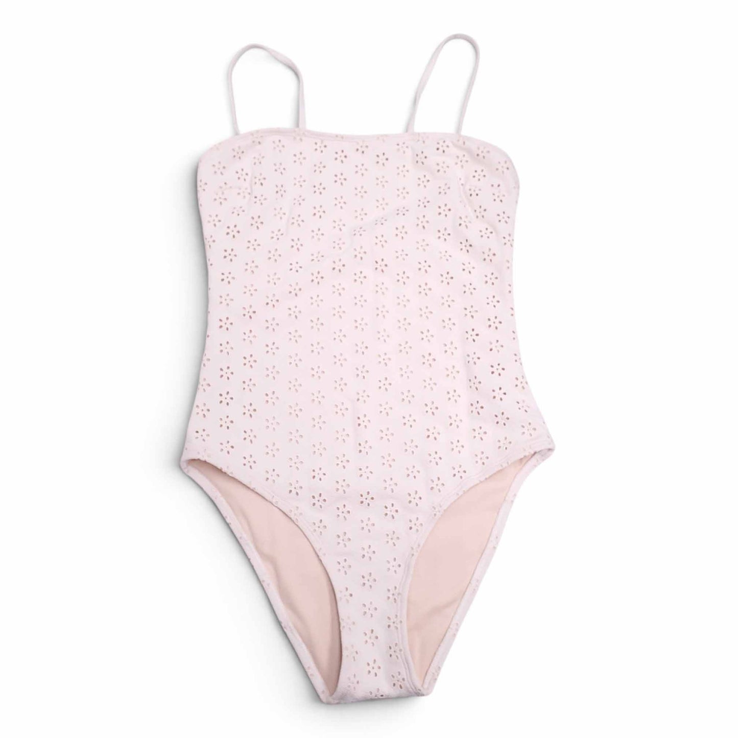 PEONY WHITE EYELET ONE-PIECE SWIMSUIT - SIZE M