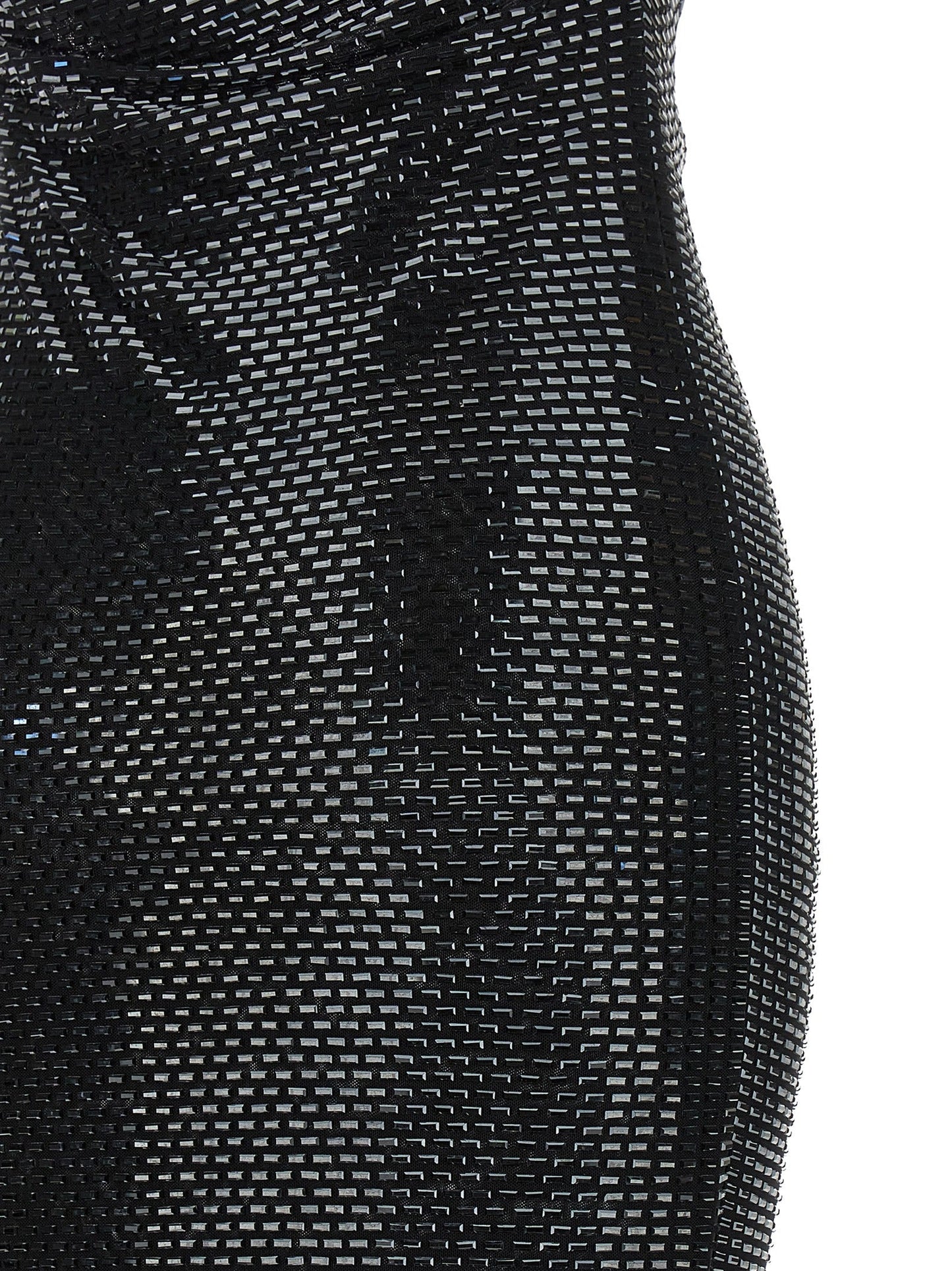 Self Portrait Women 'Black Rhinestone Draped Maxi' Dress