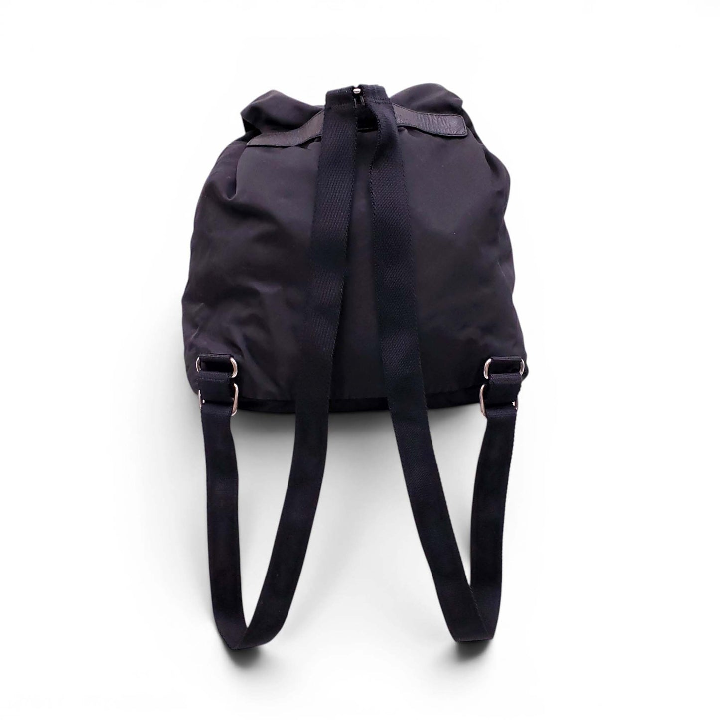 PRADA BLACK VINTAGE LOGO BACKPACK