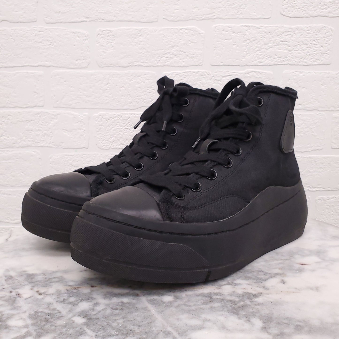 R13 BLACK 'KURT' HIGH TOP SNEAKERS - SIZE 11