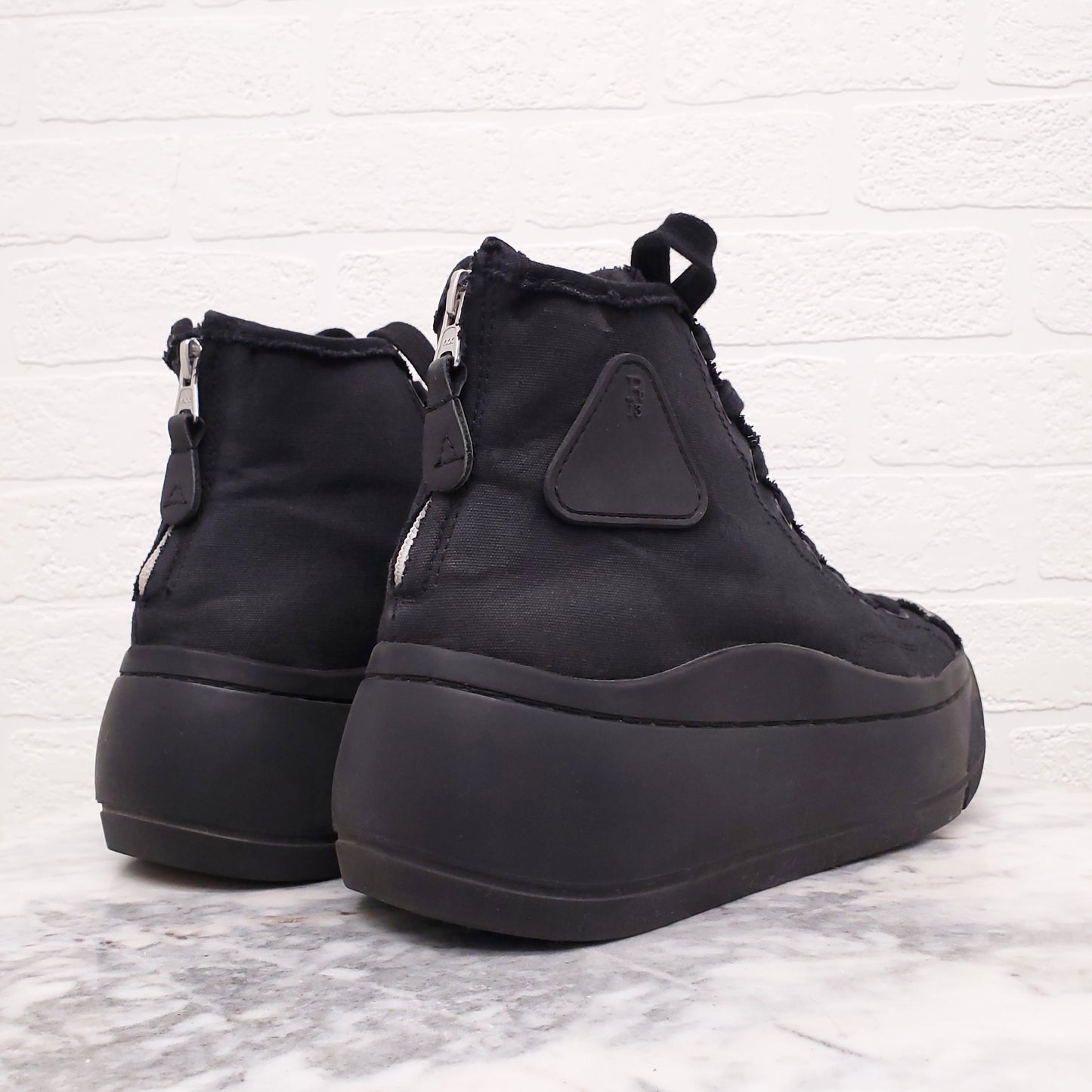 R13 BLACK 'KURT' HIGH TOP SNEAKERS - SIZE 11