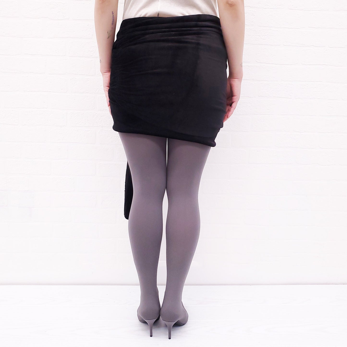 RICK OWENS VELVET SKIRT WITH BONING - SIZE 42