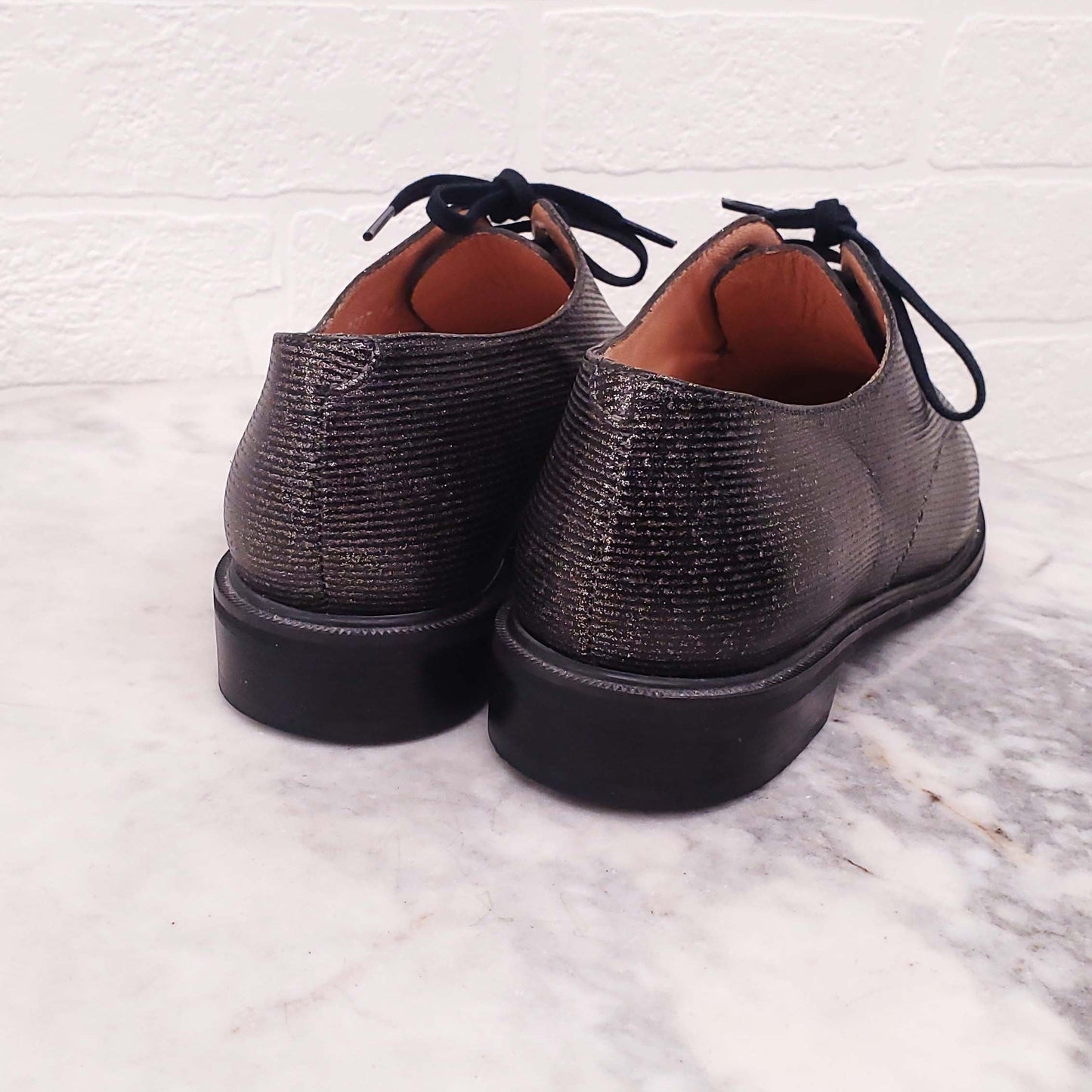 ROBERTO CLERGERIE METALLIC SPARKLE SPECTATORS - SIZE 36.5