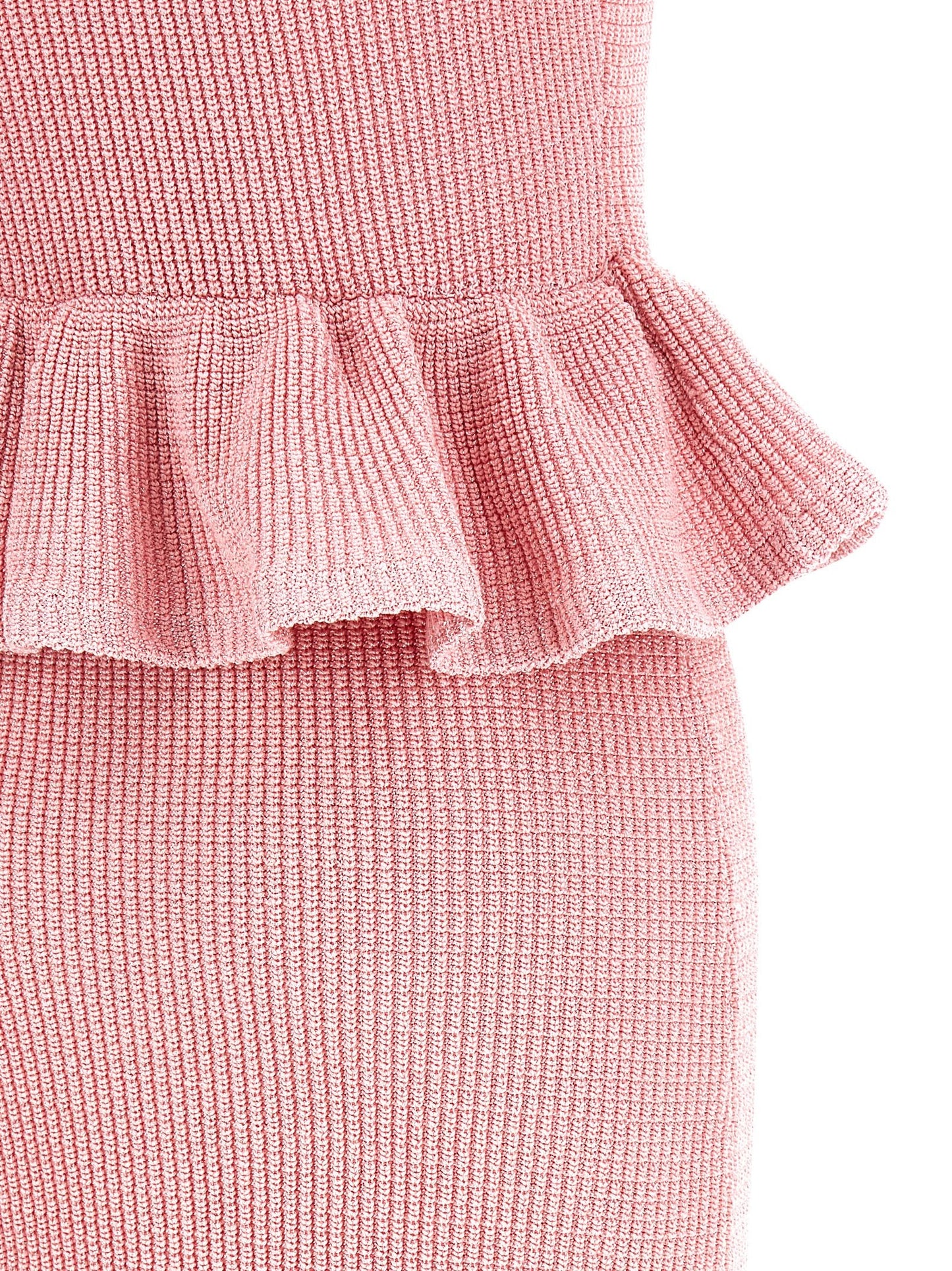 Self Portrait Women 'Pink Peplum Knit Midi' Dress