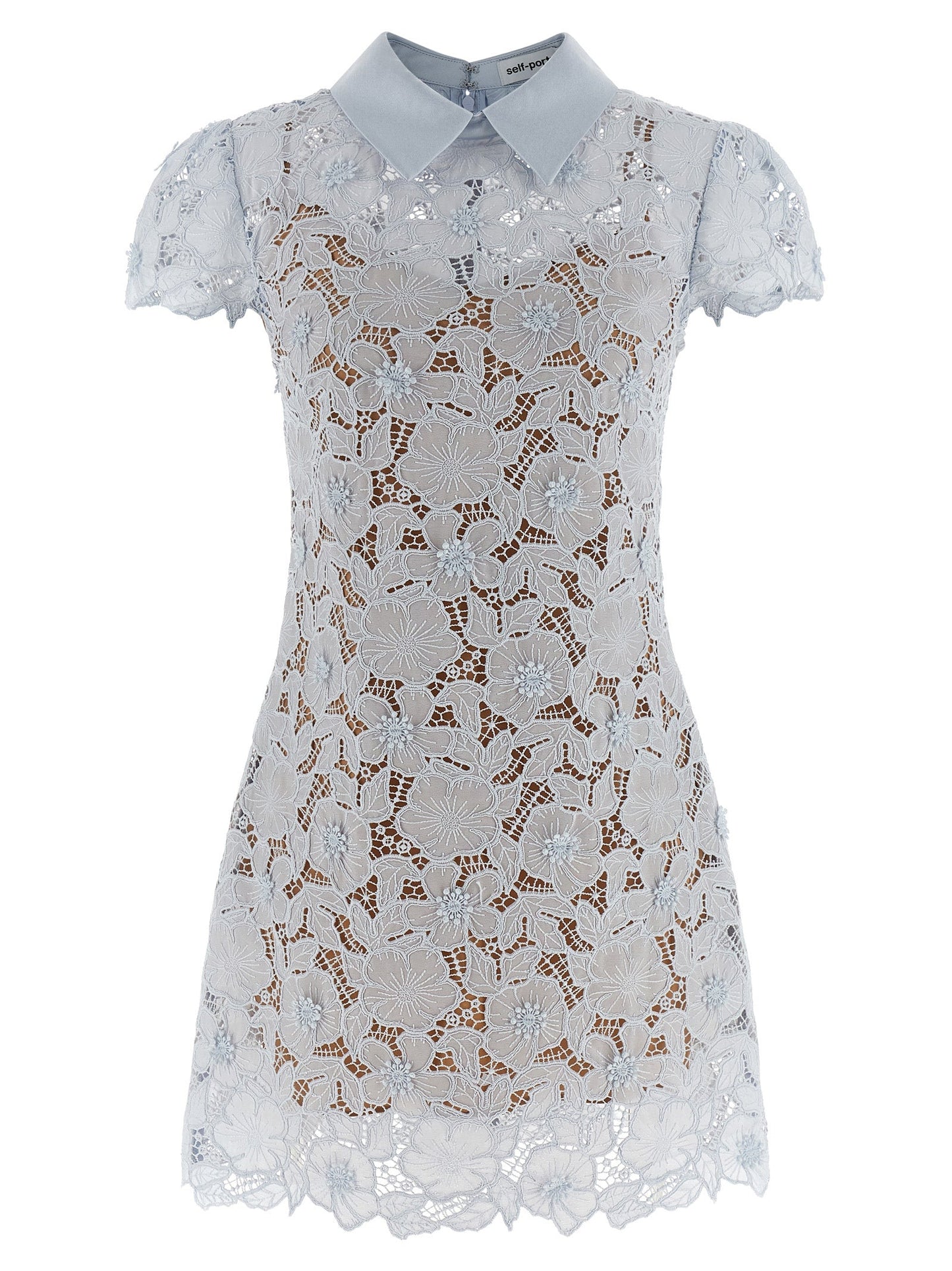 Self Portrait Women 'Blue Guipure Lace Mini' Dress
