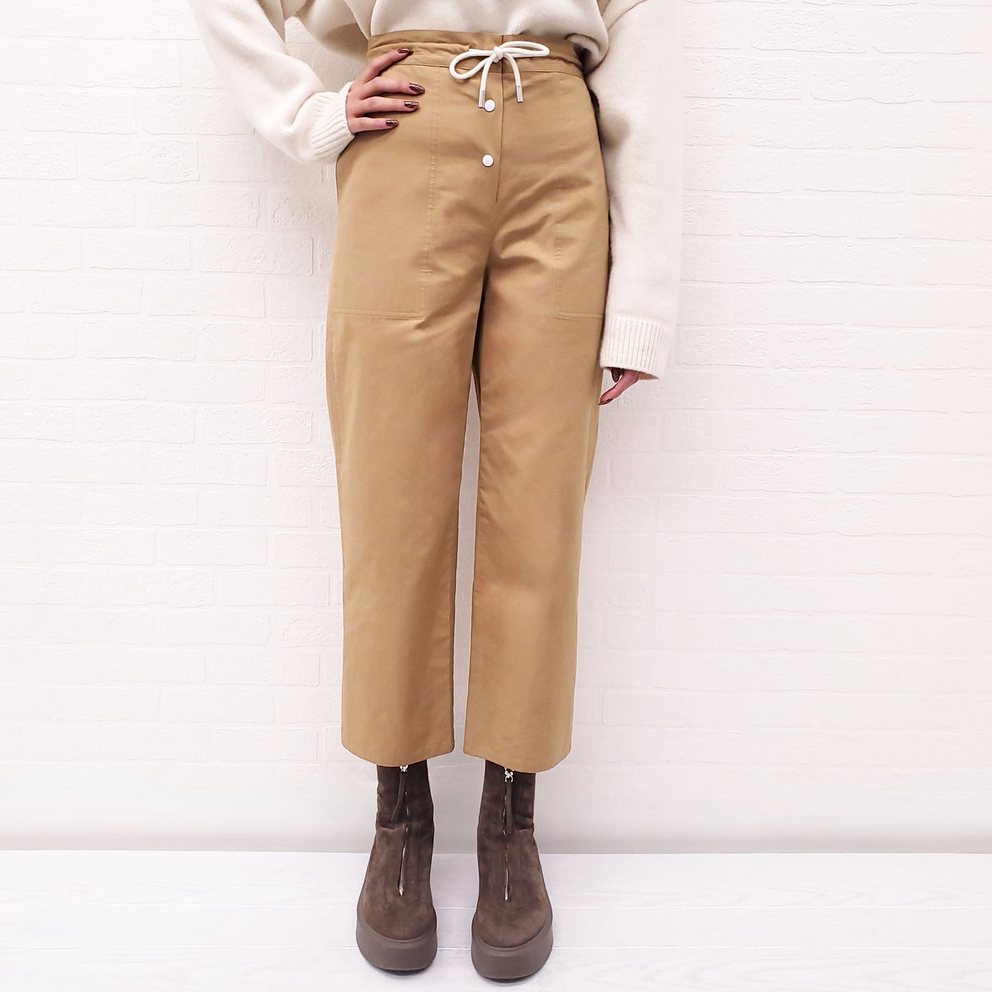 THE ROW COTTON 'BONETTE' WIDE LEG PANTS - SIZE 0