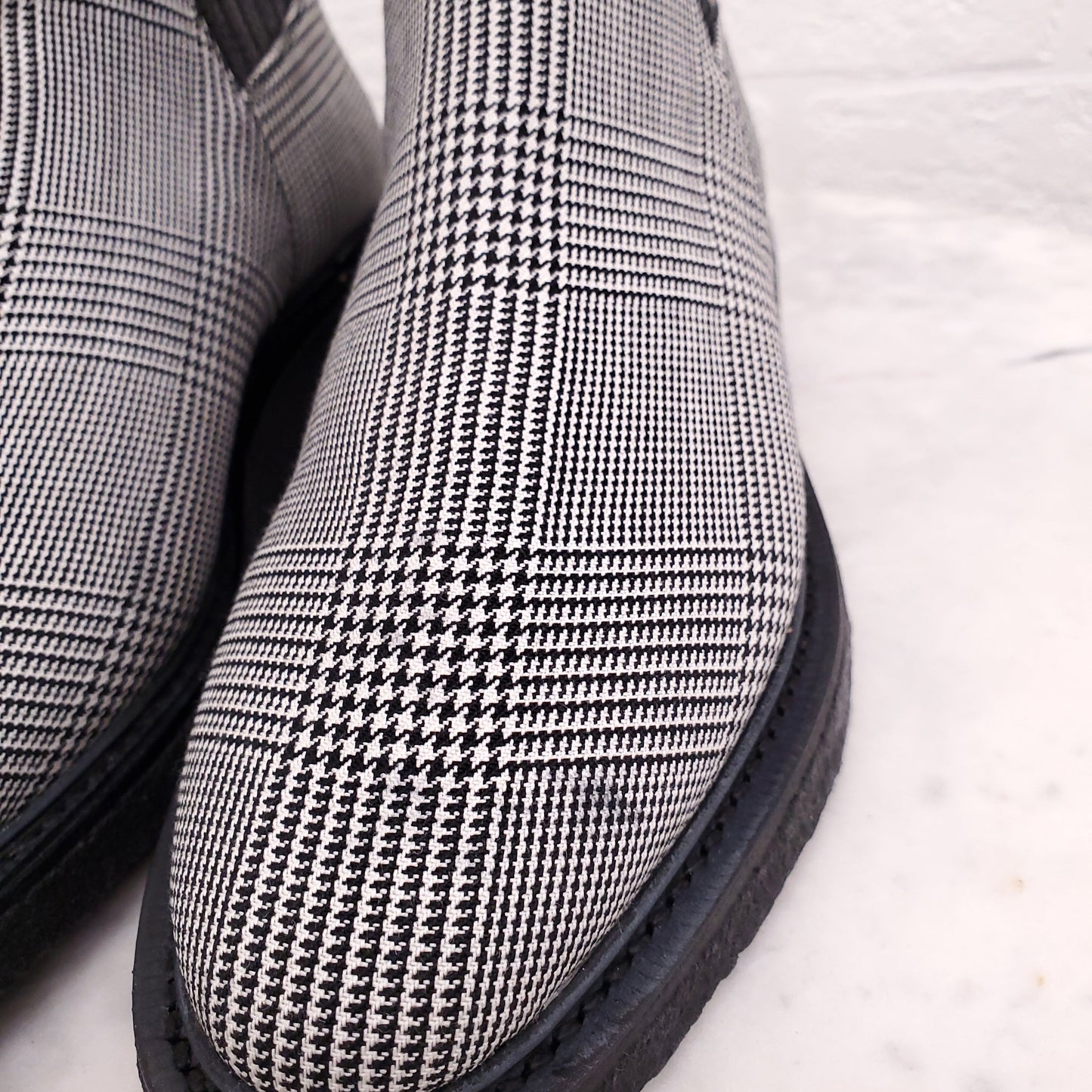 THOM BROWNE PLAID CHELSEA BOOTS - SIZE 38.5