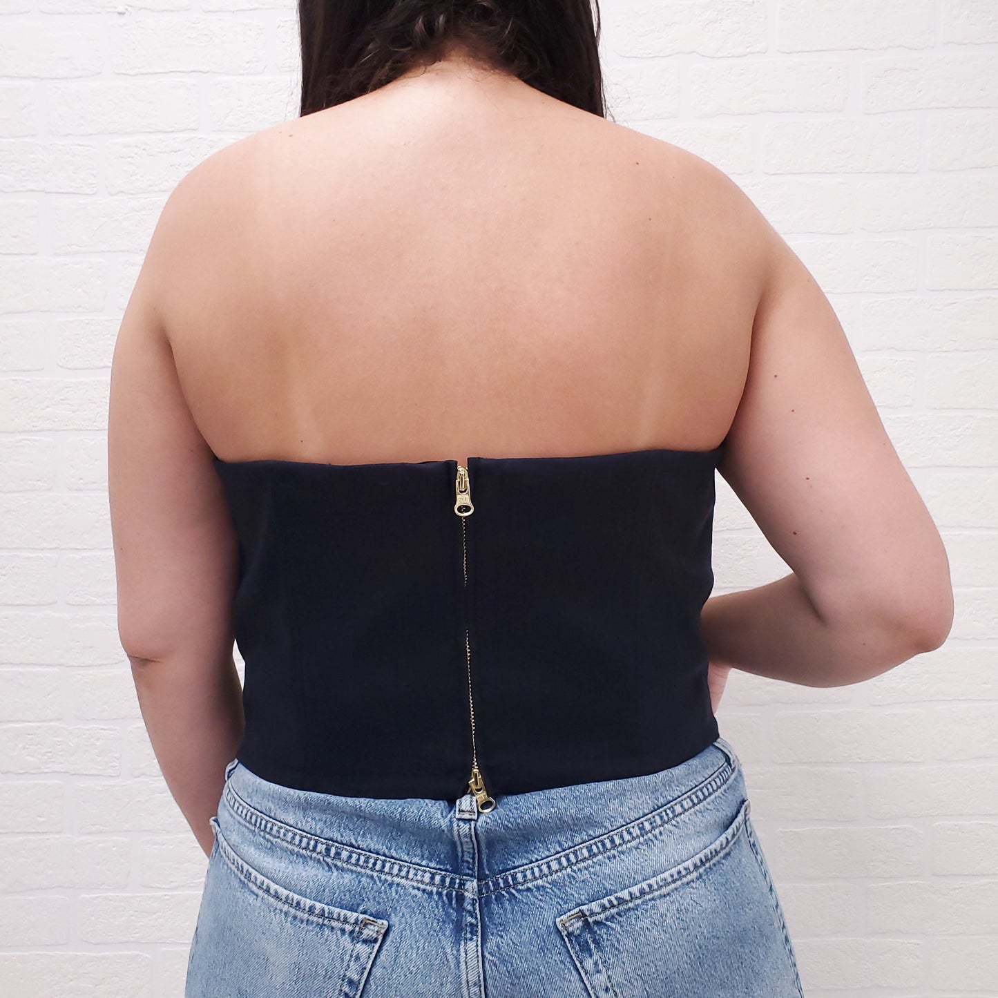 VERONICA BEARD NAVY BUSTIER WITH BUTTONS - SIZE 16
