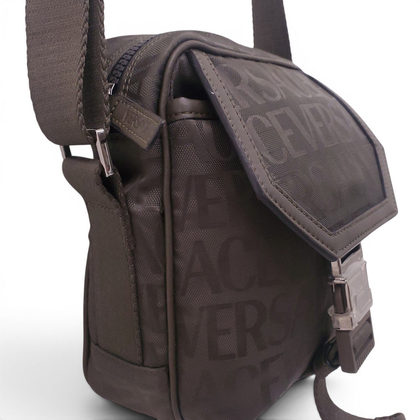 VERSACE GREEN MONOGRAM CROSSBODY BAG