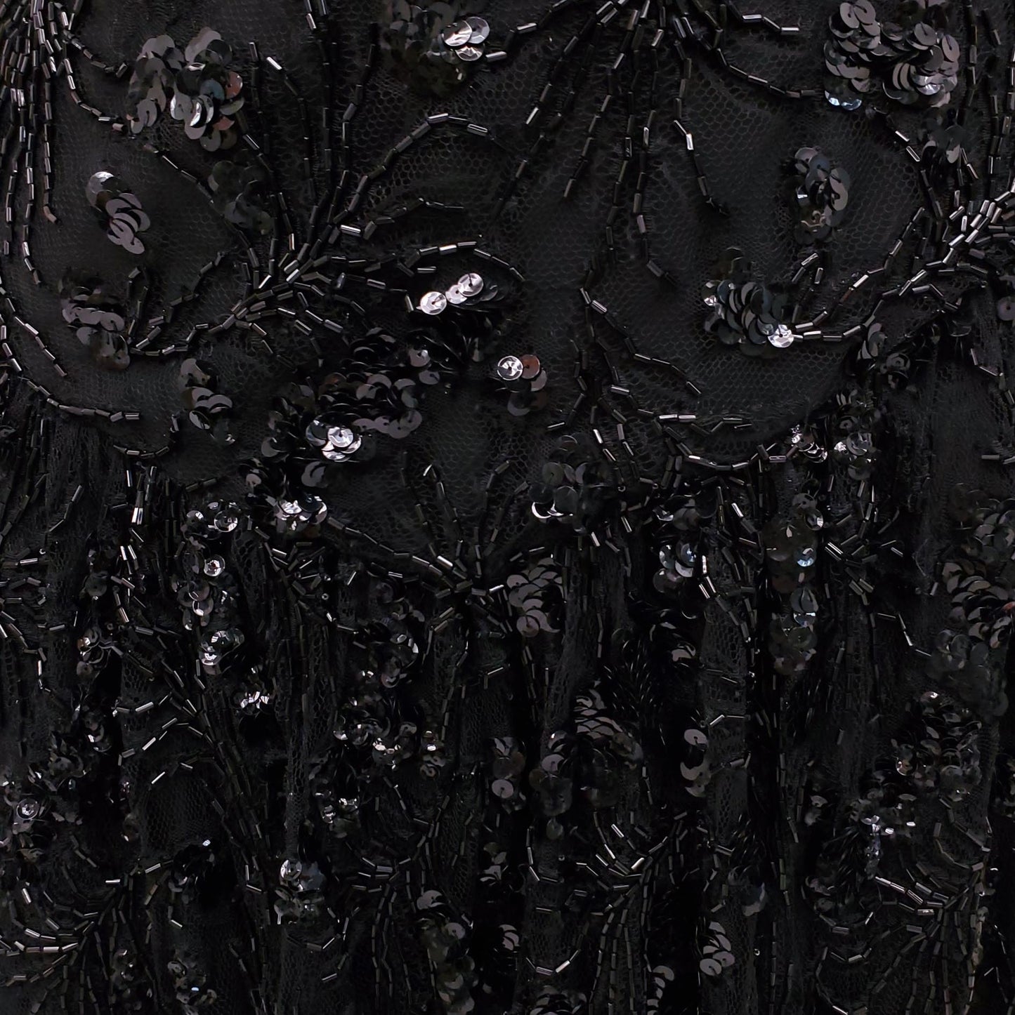 VINTAGE BLACK SEQUIN SKIRT - SIZE S