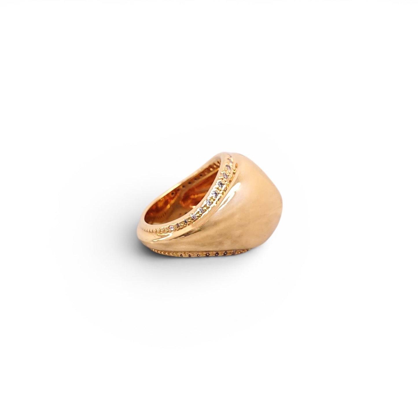 ZIMMERMANN PEBBLE 20K CUBIC ZIRCONIA RING - SIZE 7.75