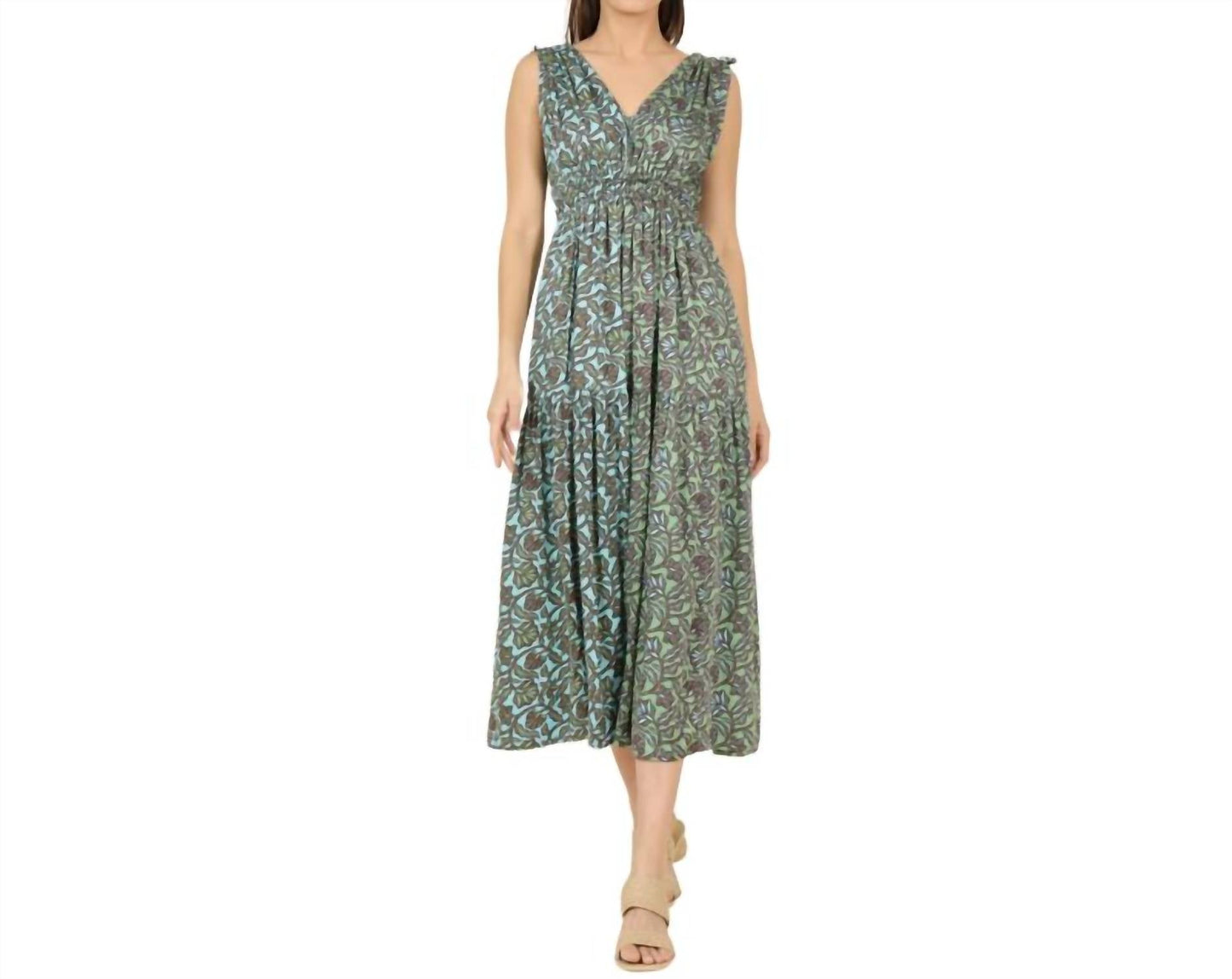 Rosalita Midi Dress In Green