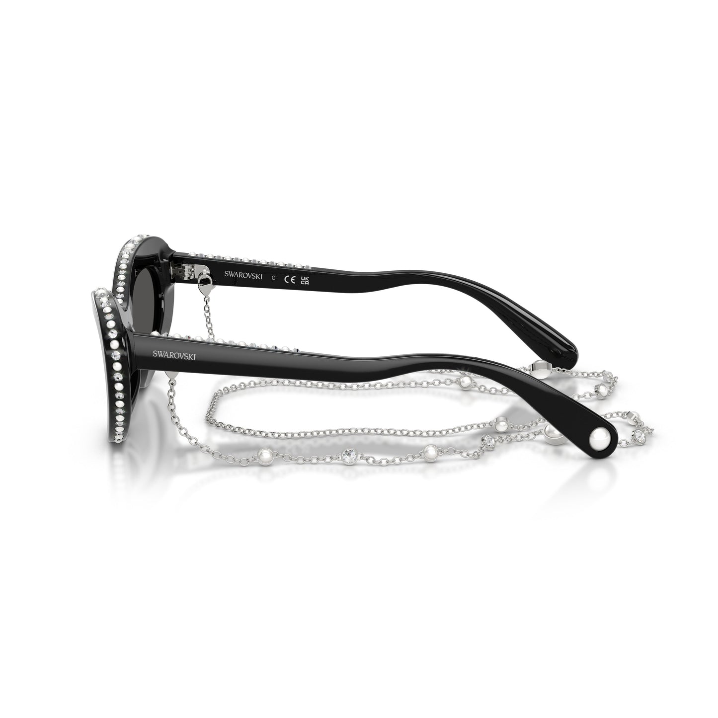 0Sk6061U Cat-Eye Sunglasses with Crystals