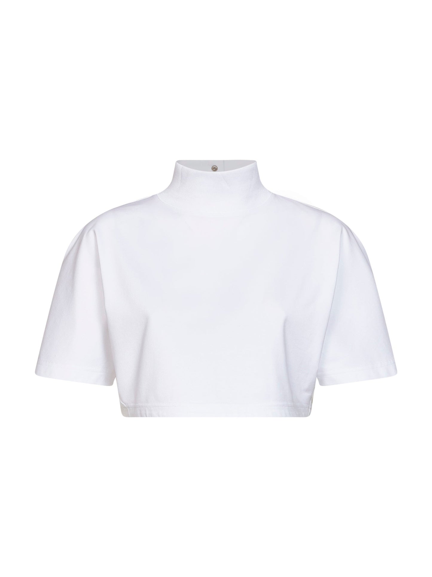 Alaïa Women White Cotton Jersey Cropped T-Shirt