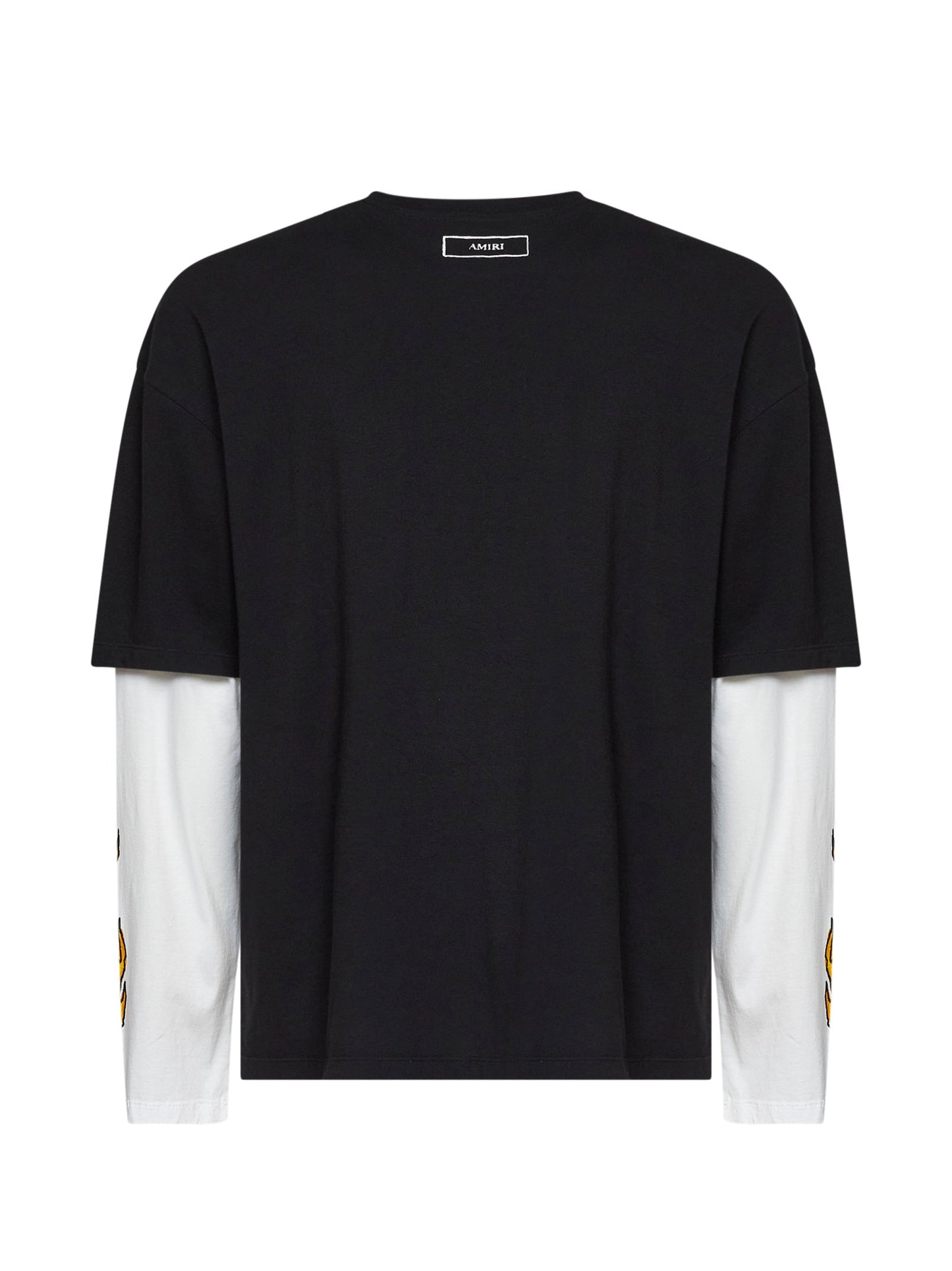 Amiri Men Black Cotton Jersey Burnt Out Double-Sleeve T-Shirt