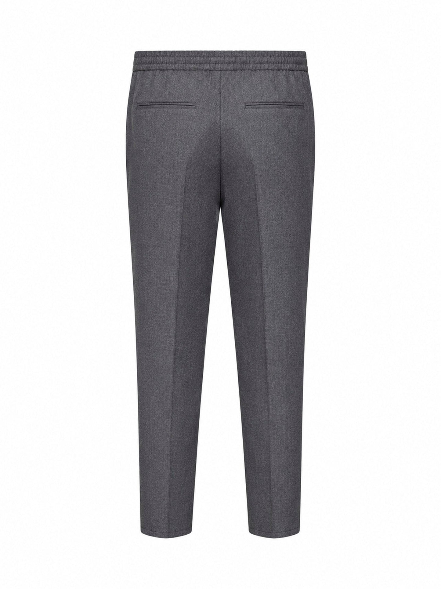 Brunello Cucinelli Men Medium Grey Virgin Wool Drawstring Trousers