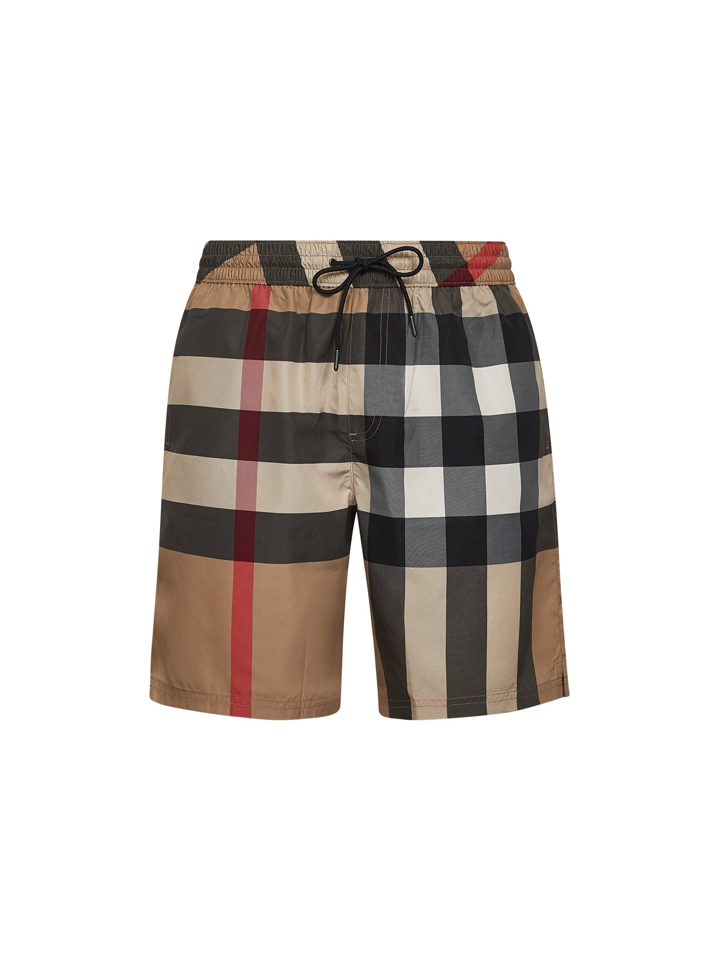 Burberry Men Beige Burberry Check Swim Trunks