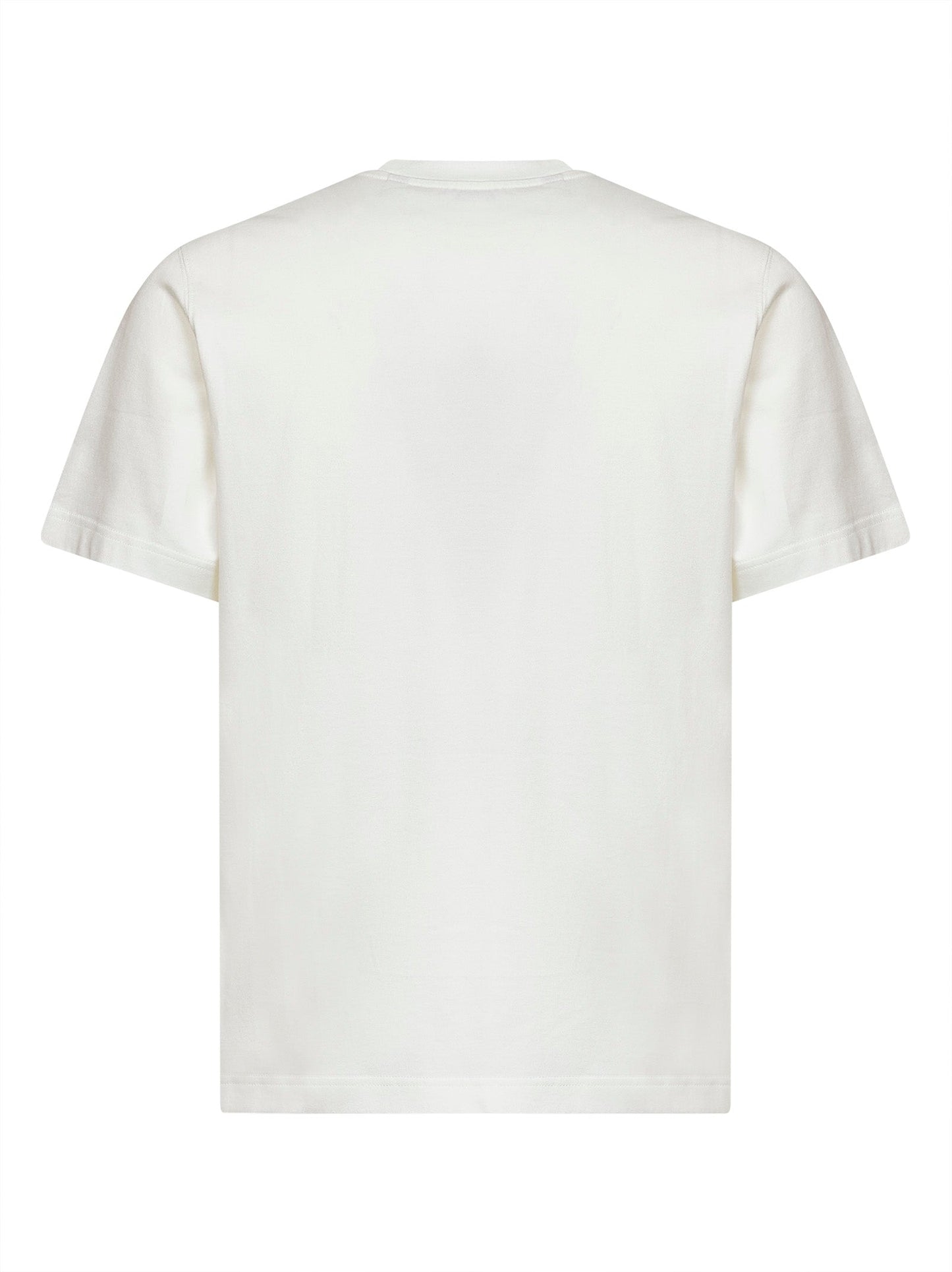 Burberry Men Chalk White Cotton T-Shirt With Knight Patch