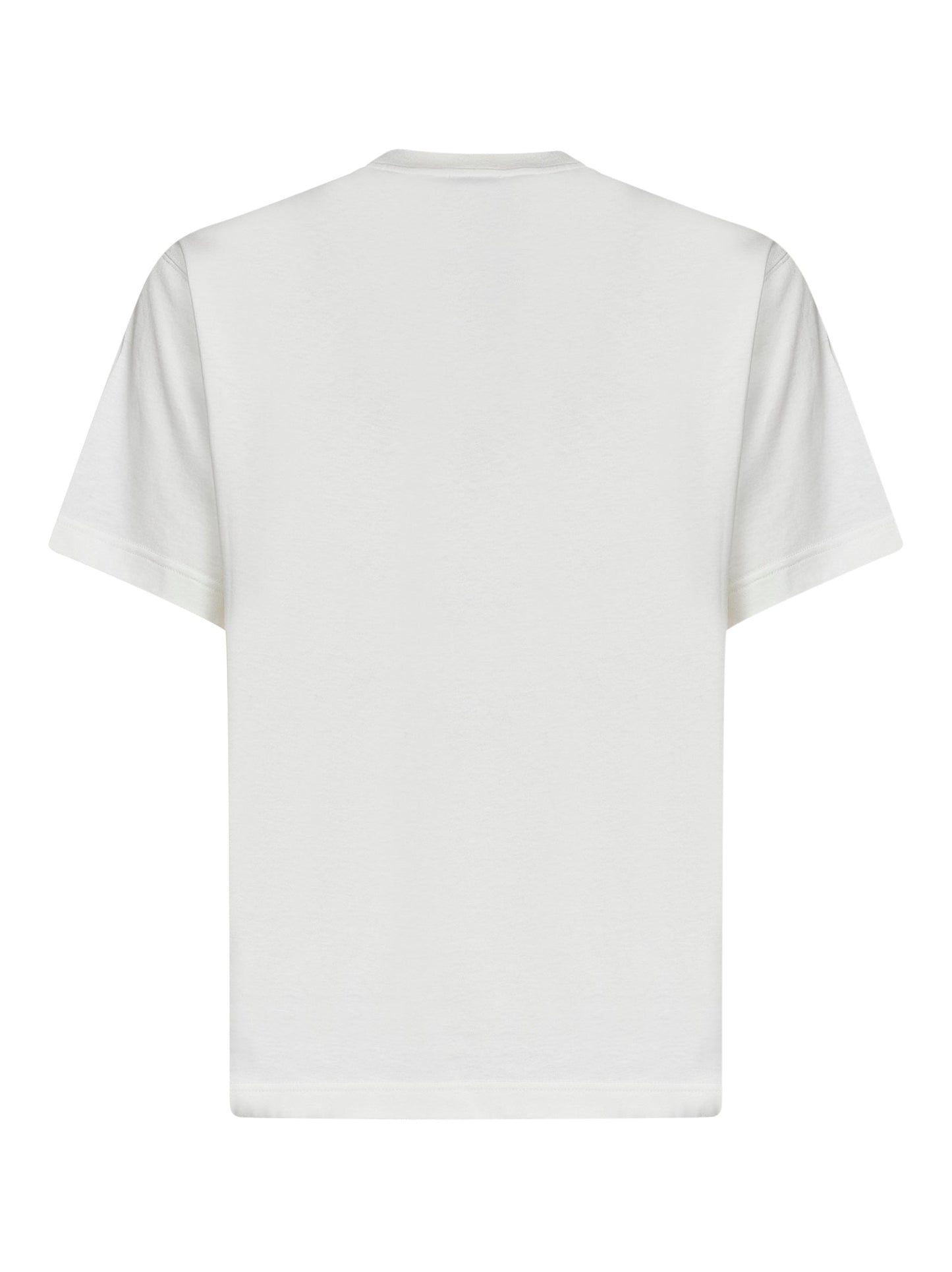 Burberry Men Chalk White Cotton Knight Stamp Check T-Shirt