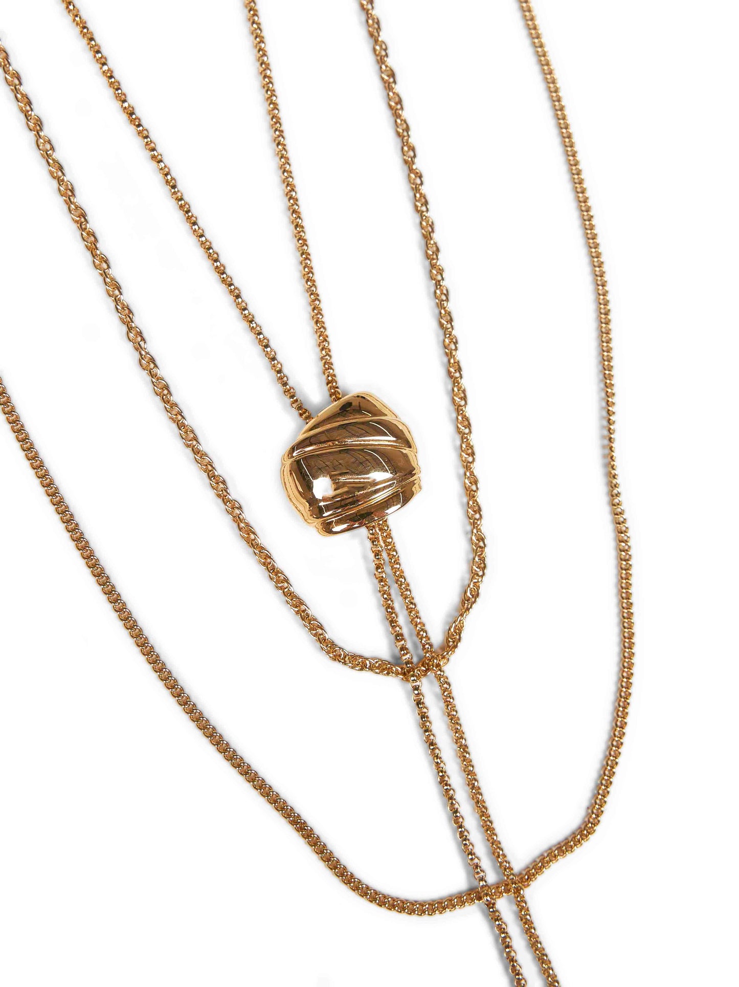 Chloé Women Gold Metal Long Multi-Chain Necklace