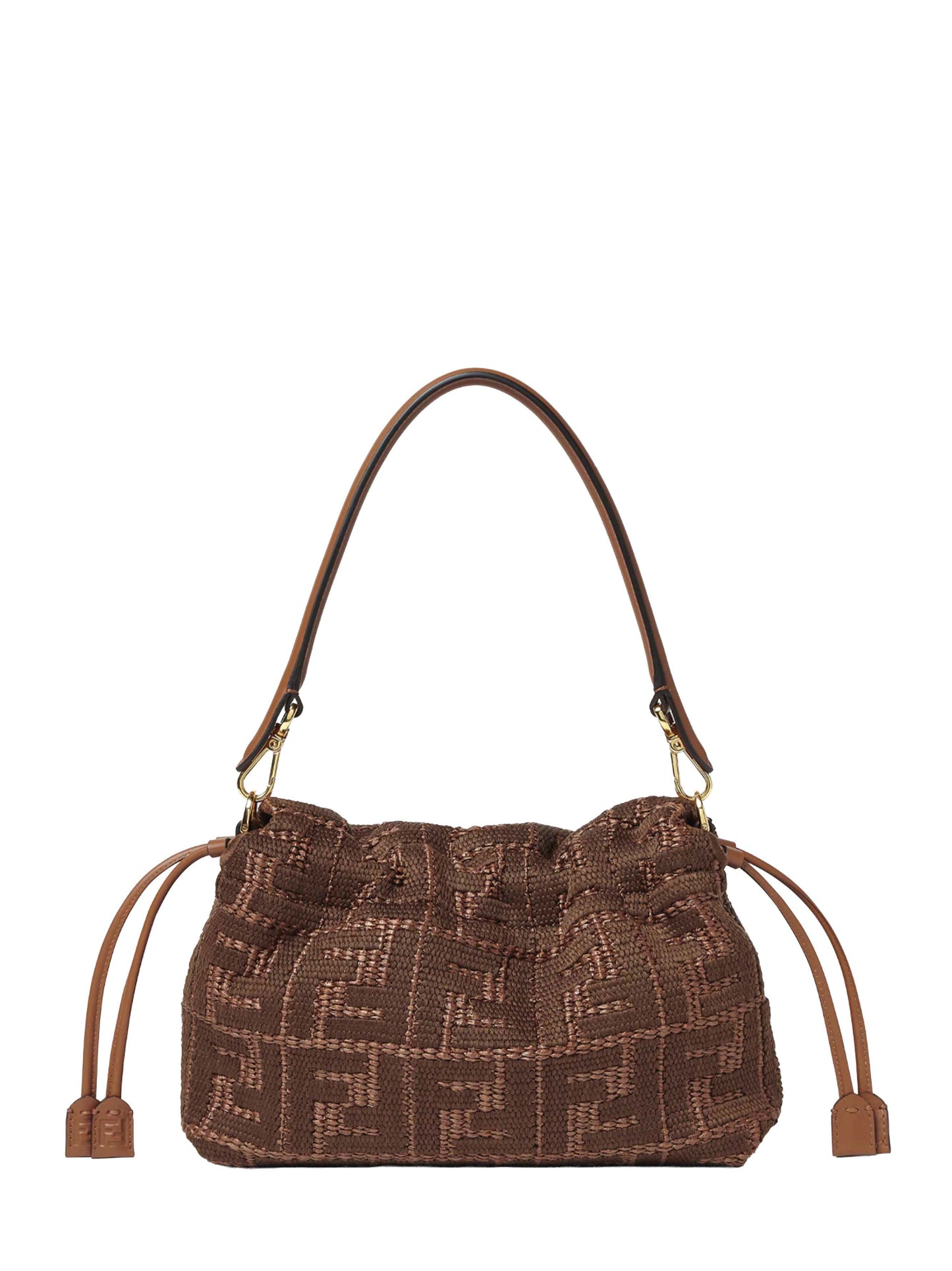 Fendi Women Sellier Brown Medium Baguette Mamma Bag