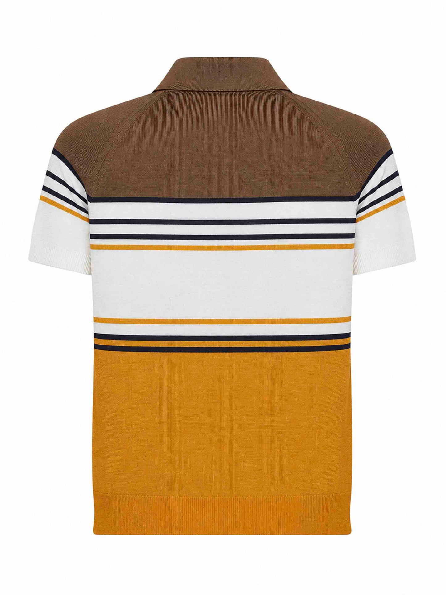 Fendi Men Multicolor Striped Color Block Viscose Knit Polo Shirt