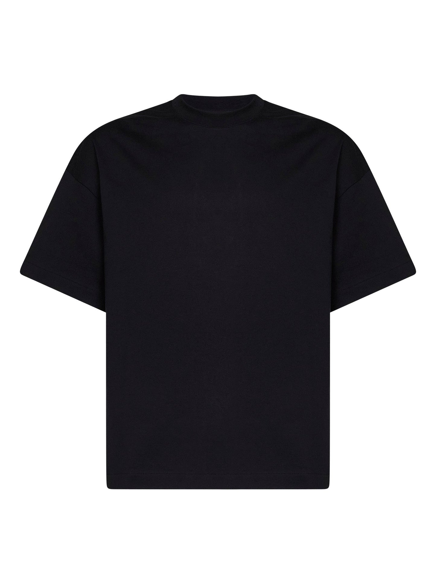 Jil Sander Men Black Cotton Boxy T-Shirt With Jil Sander Logo