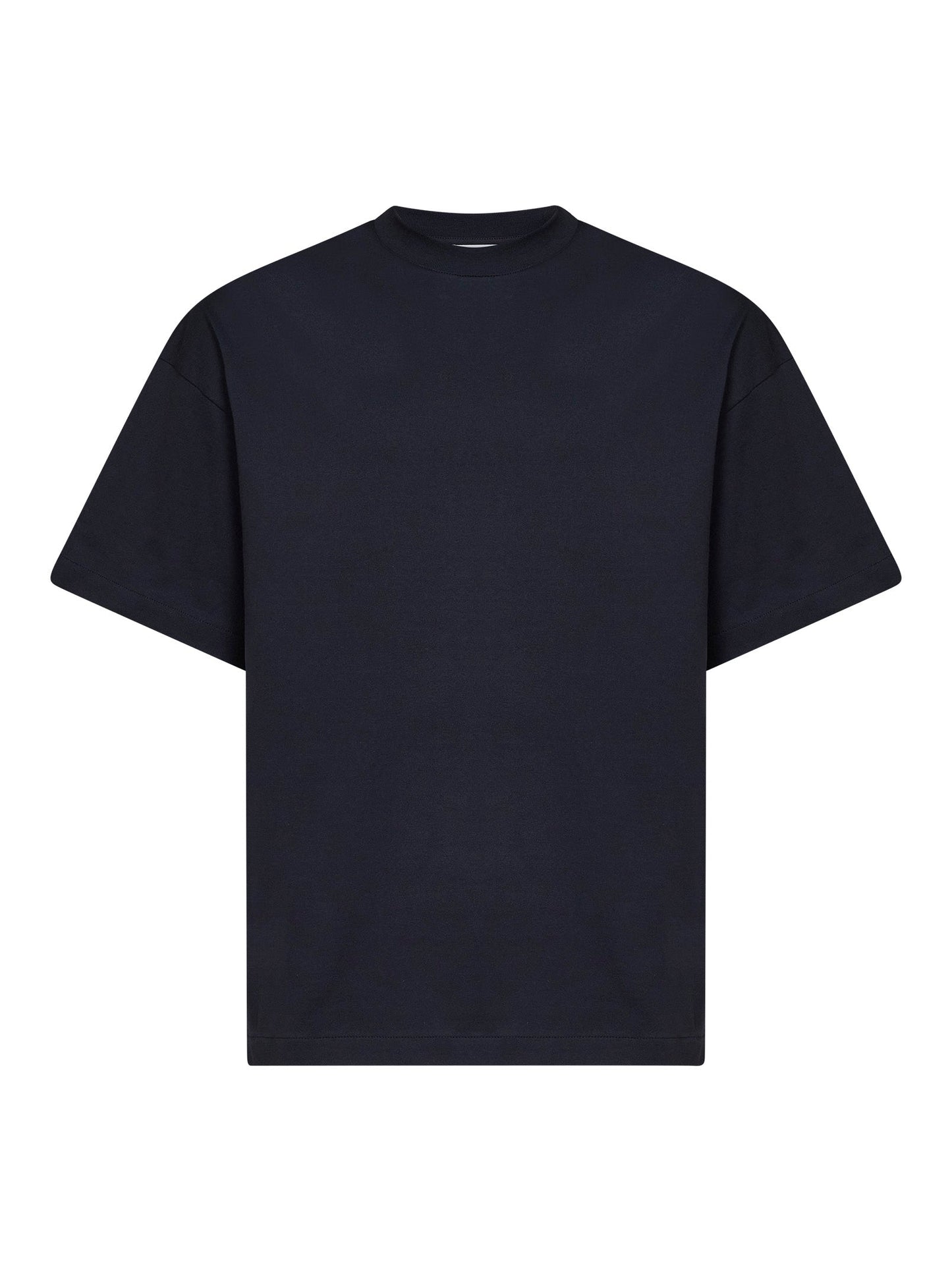 Jil Sander Men Midnight Blue Cotton Boxy T-Shirt With Jil Sander Logo
