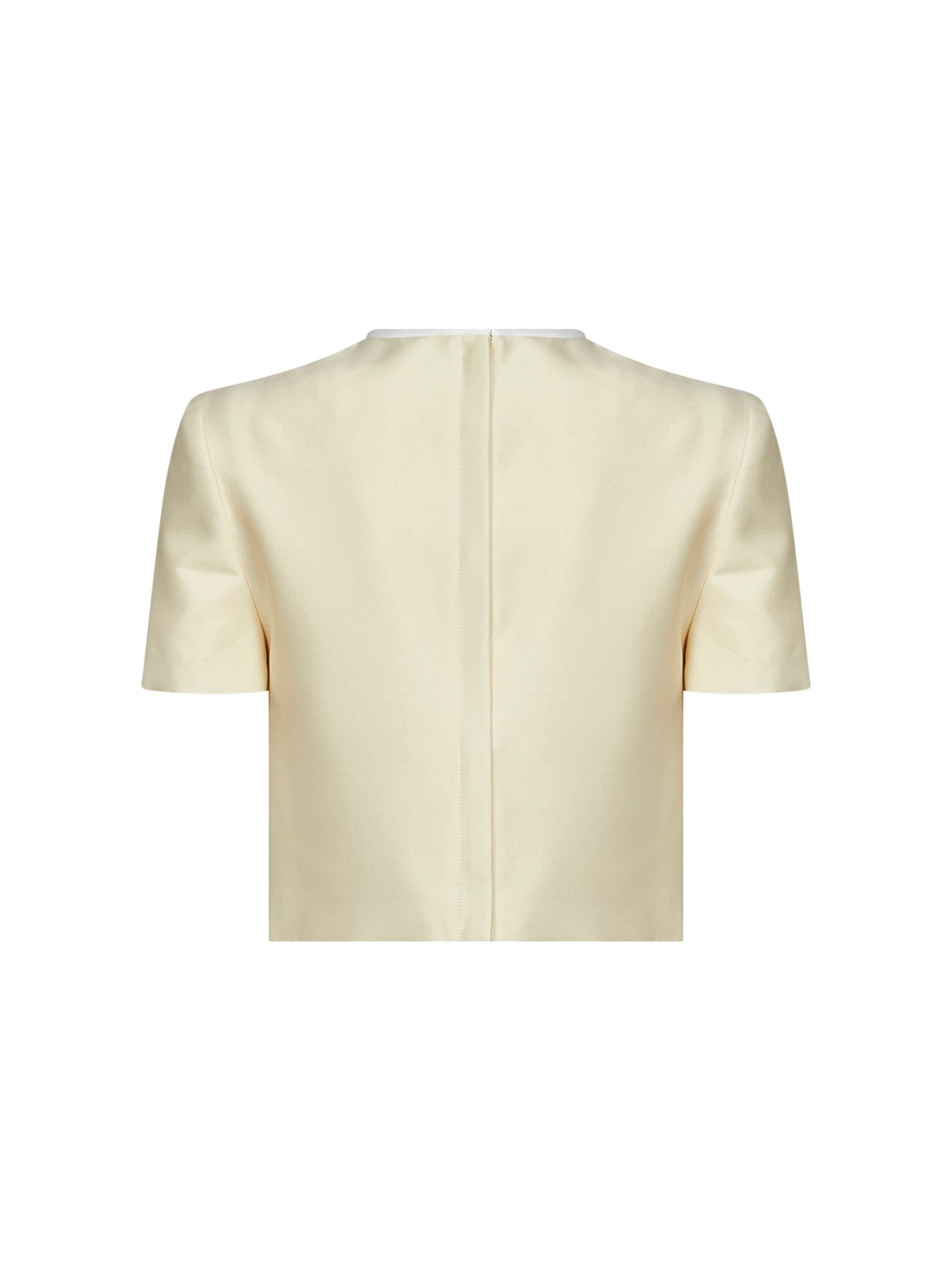 Self Portrait Women Yellow Taffeta Cropped Top With Bow Detail