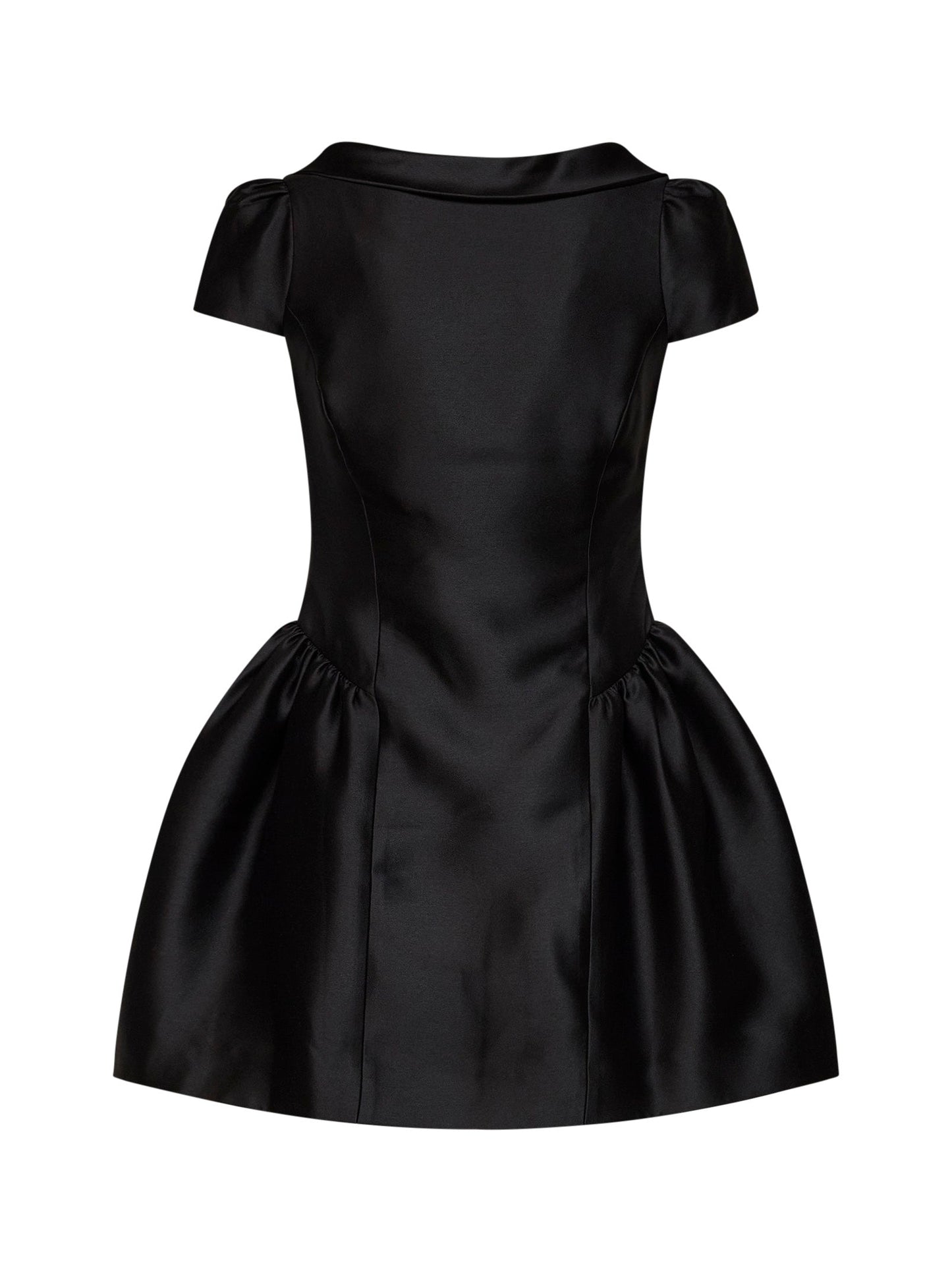 Self Portrait Women Black Taffeta Collared Minidress