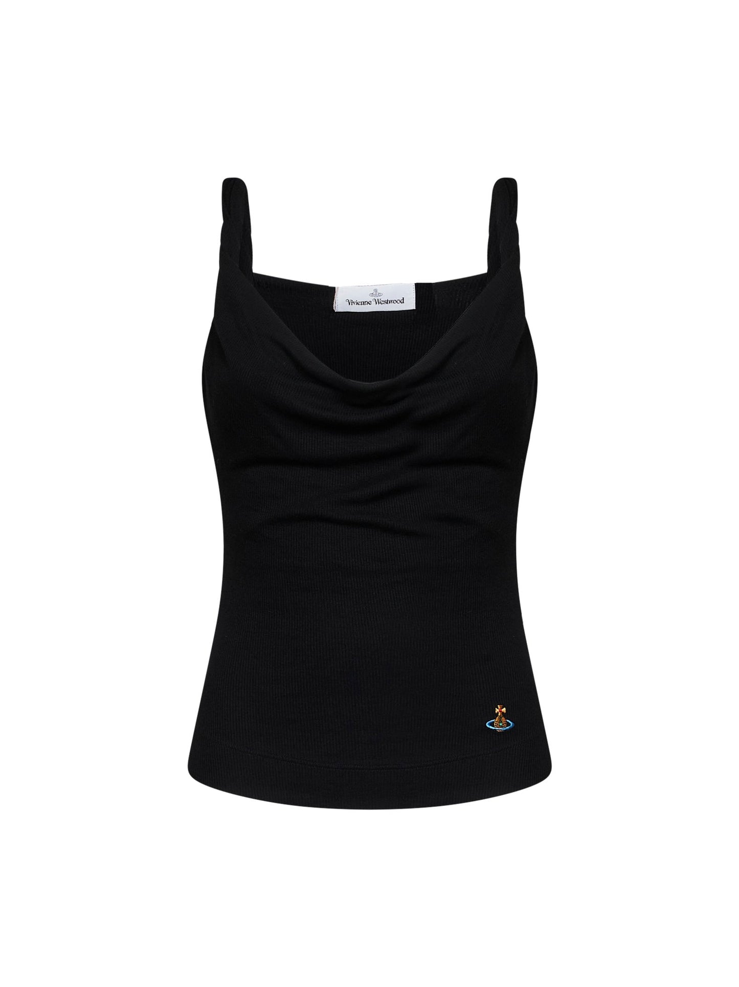 Vivienne Westwood Women Black Ribbed Jersey Anna Draped Top