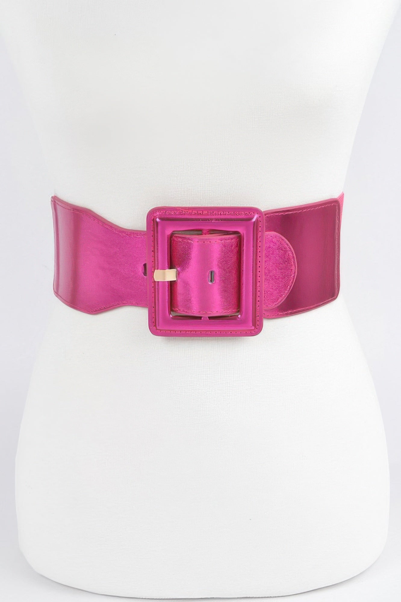 Sleek Metallic Elastic Fashion Belt