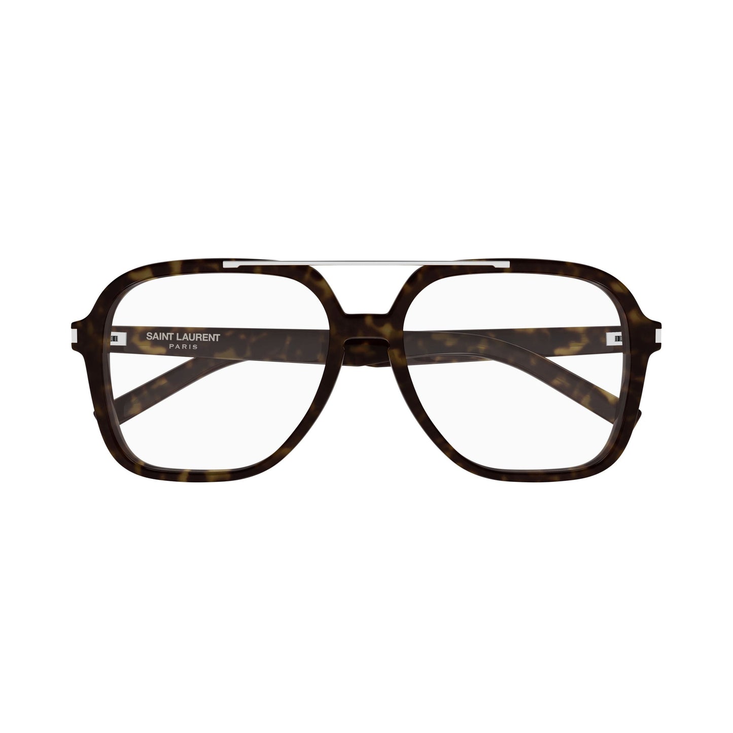 Oversized Square Tortoiseshell Sunglasses With Silver Metal Bridge