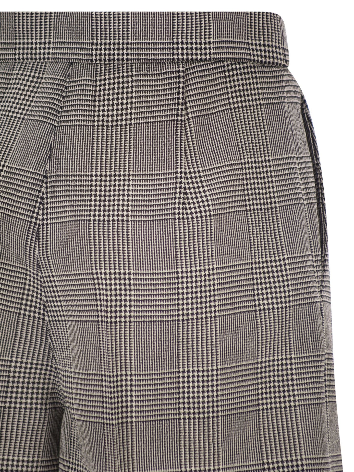 Max Mara Women Mxmagoraio - Pure Virgin Wool Prince Of Wales Tailored Shorts
