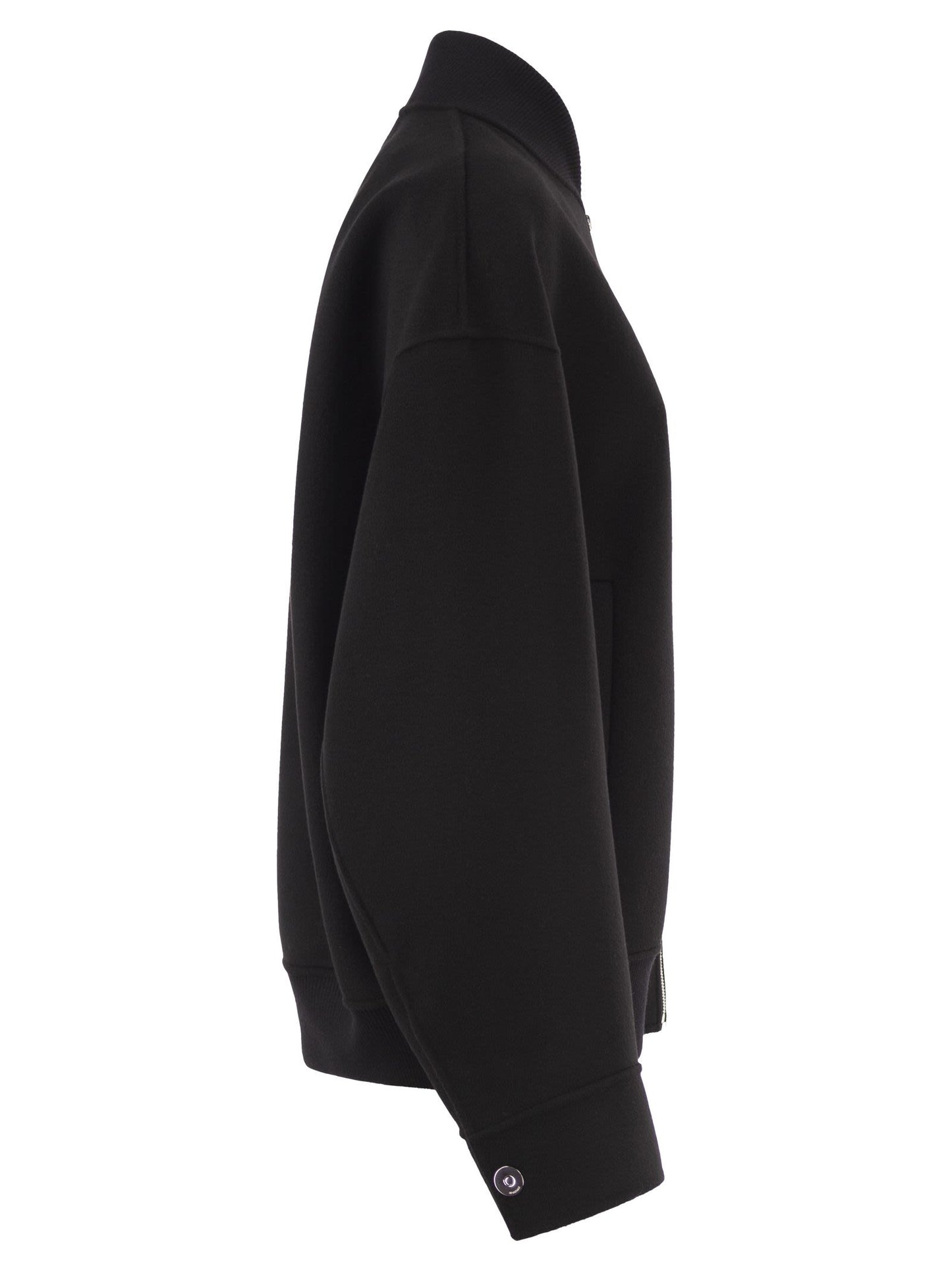 Sportmax Women Spxondata - Virgin Wool Bomber Jacket With Ribbed Knit Details