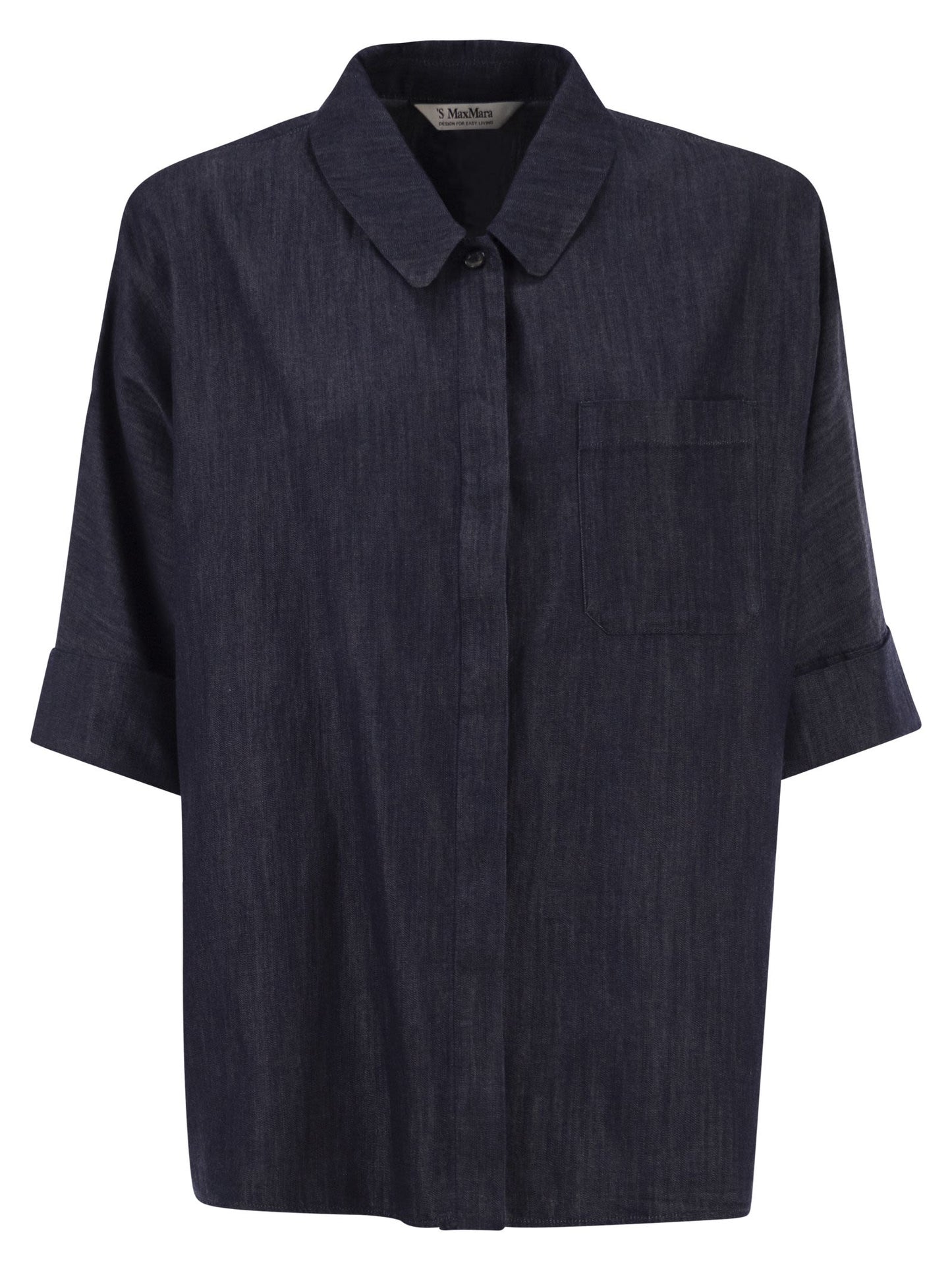 S Max Mara Women Stmrugiada - Lightweight Denim Shirt With Short Sleeves