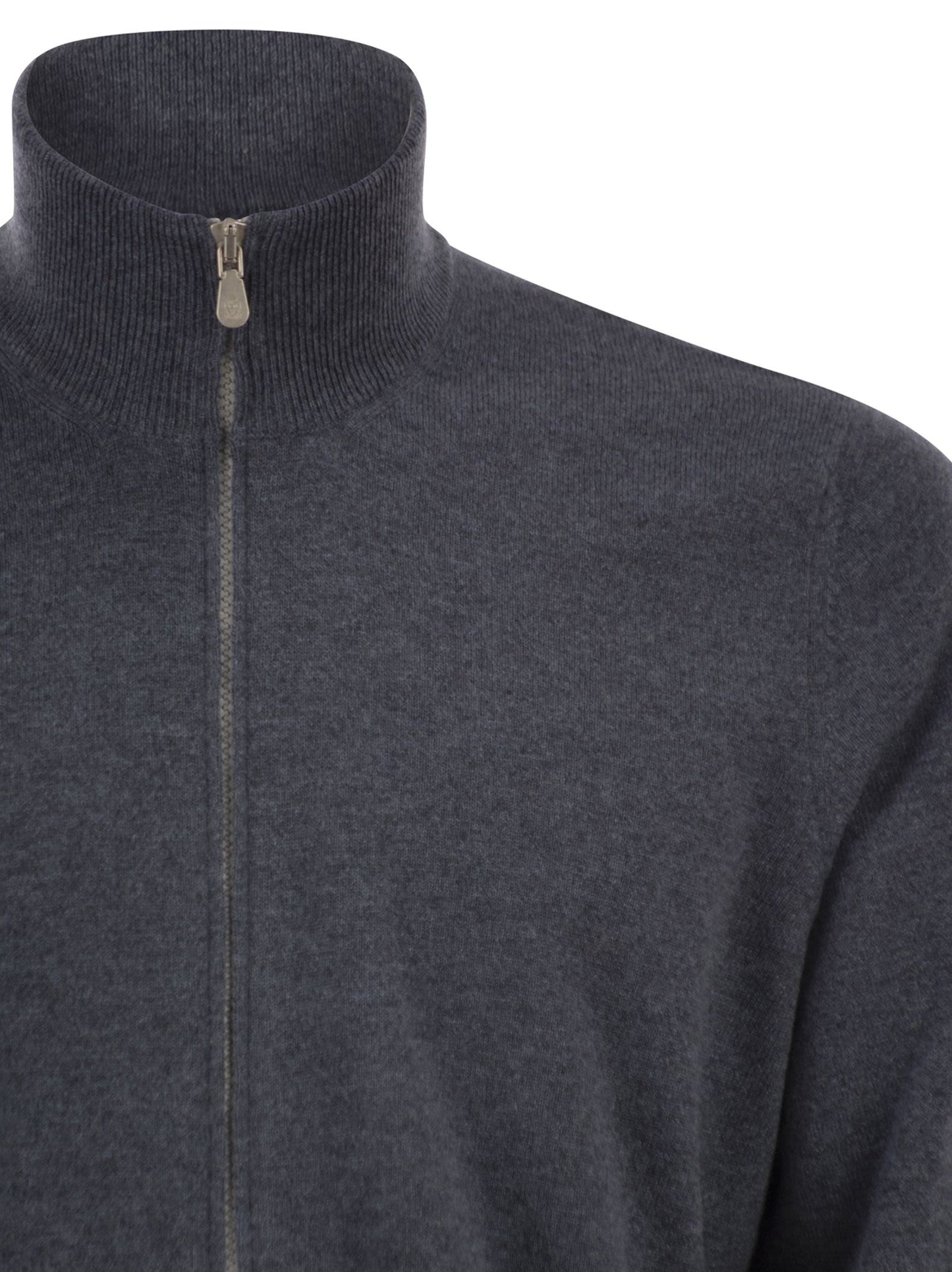 Brunello Cucinelli Men High-Necked Cashmere Cardigan With Zip