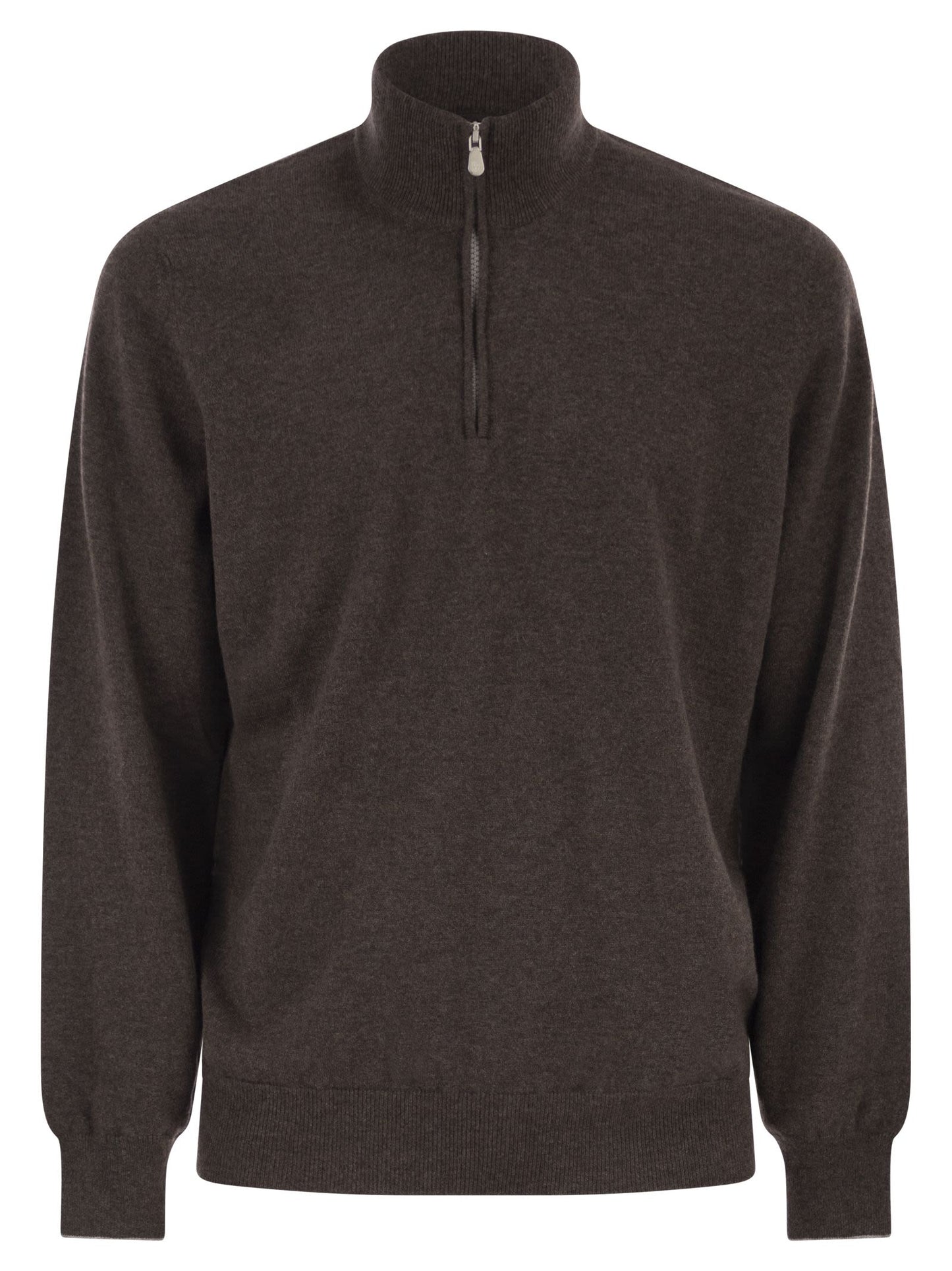 Brunello Cucinelli Men Cashmere Turtleneck Sweater With Zipper