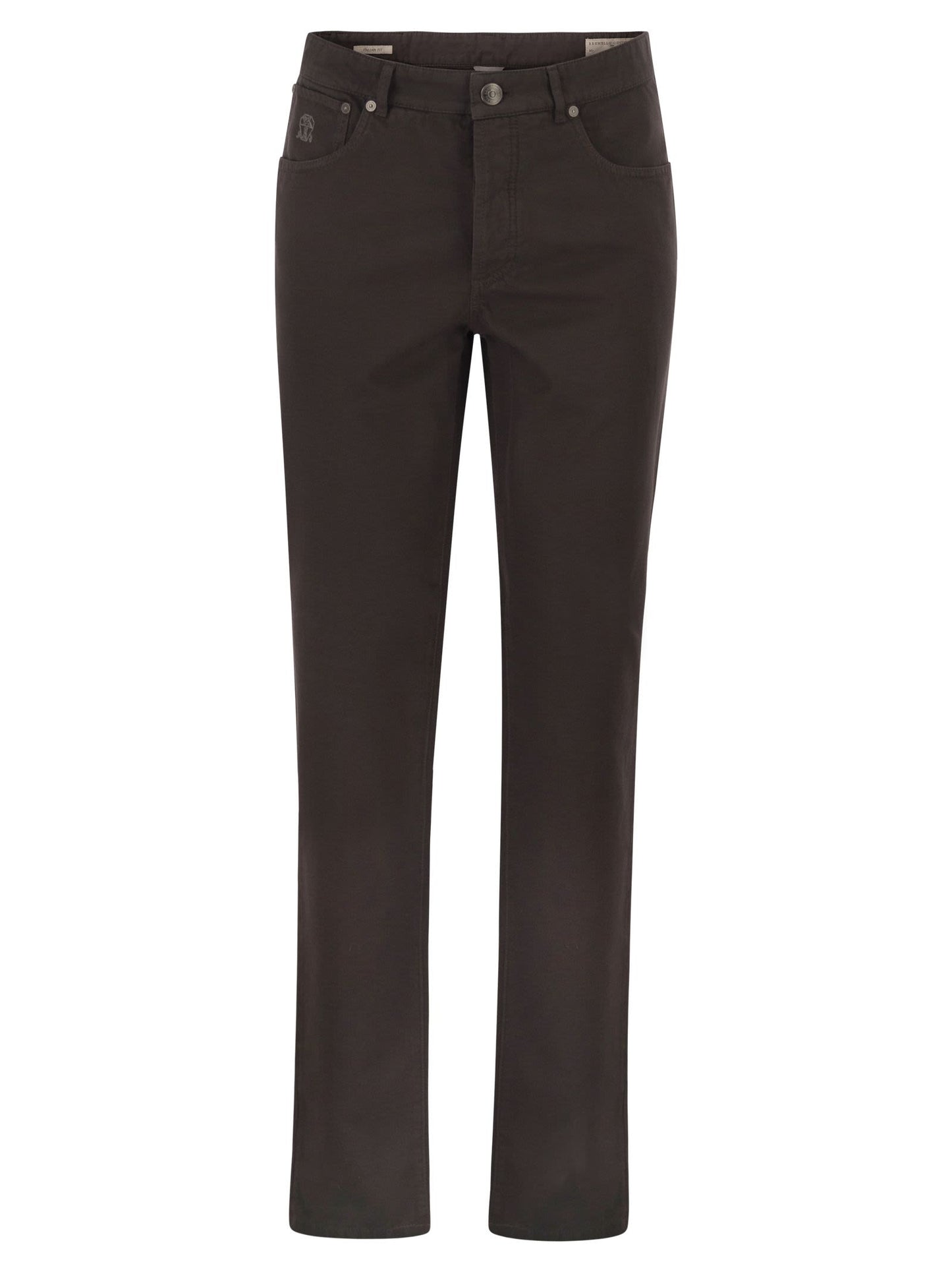Brunello Cucinelli Men Garment-Dyed Five-Pocket Cotton Trousers