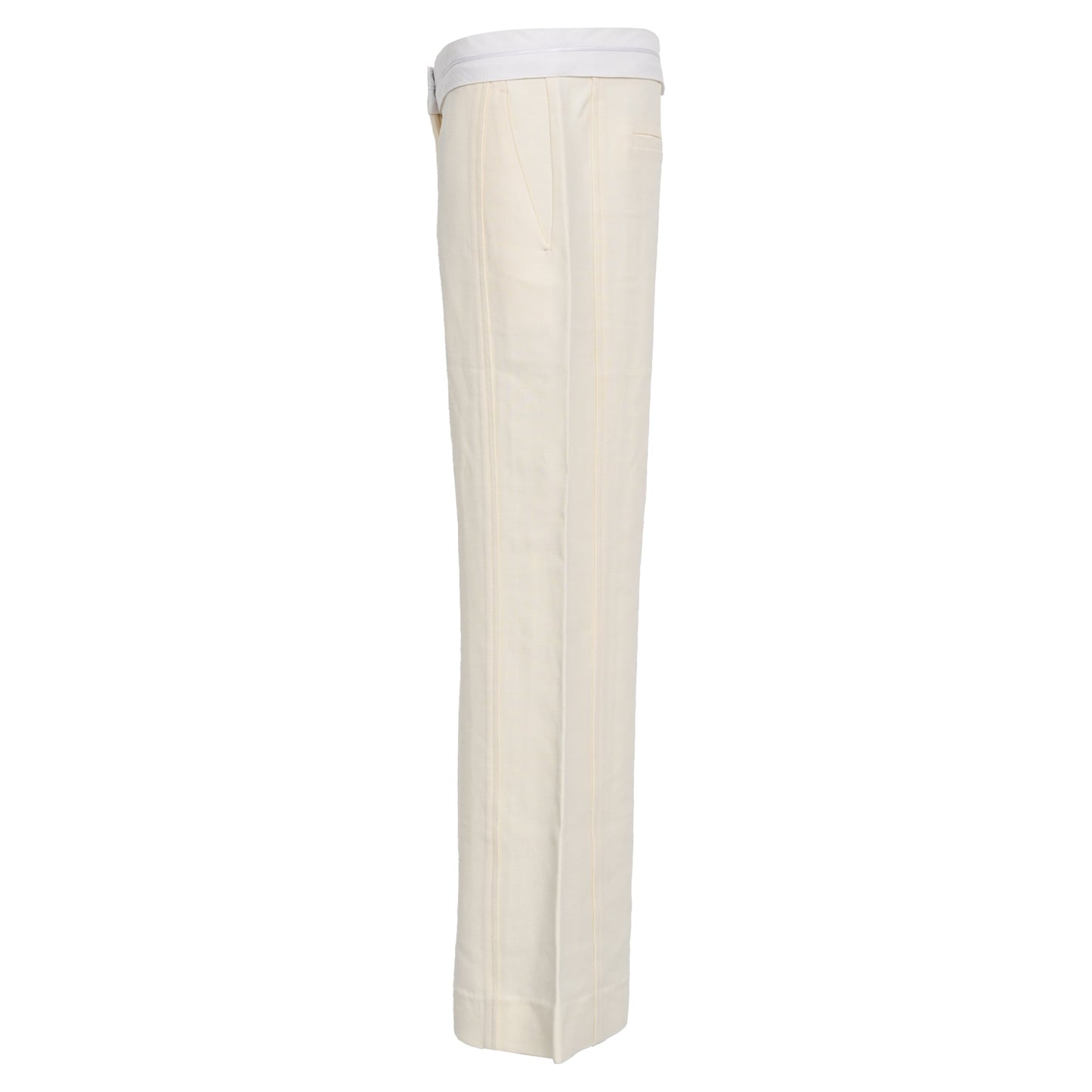Victoria Beckham Flared Pants in White Wool
