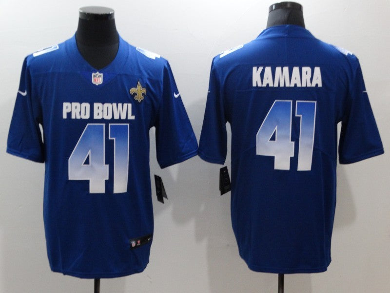 Men's New Orleans Saints Alvin Kamara #41 Blue Game jersey