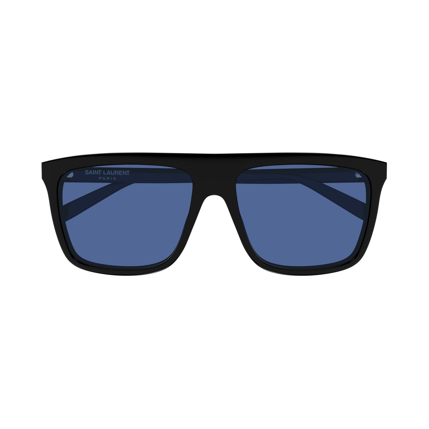 Bold Rectangular Frame Sunglasses With Deep Blue Lenses
