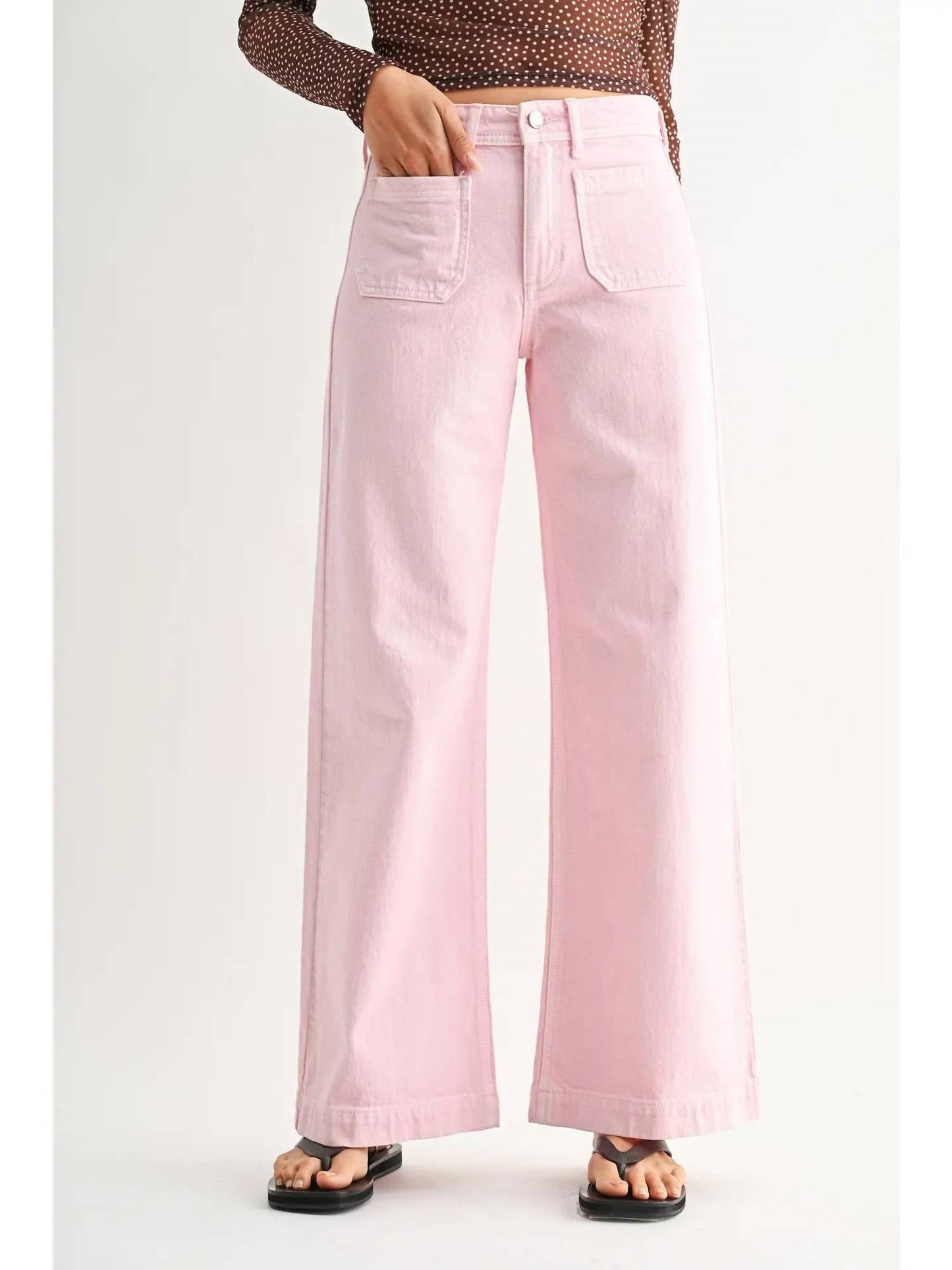 Patch Pocket Jean In Pink
