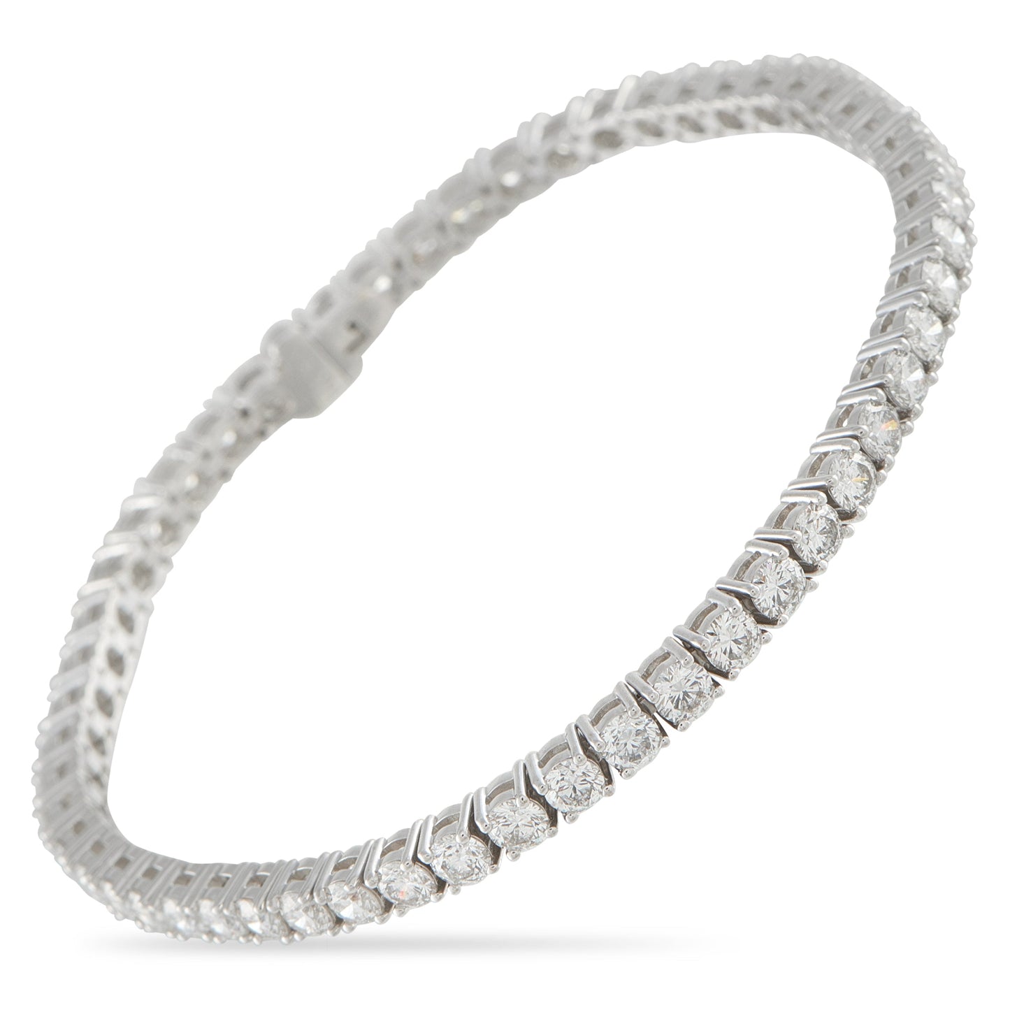 LB Exclusive 18K White Gold 6.91ct Diamond Tennis Bracelet MF06-041526