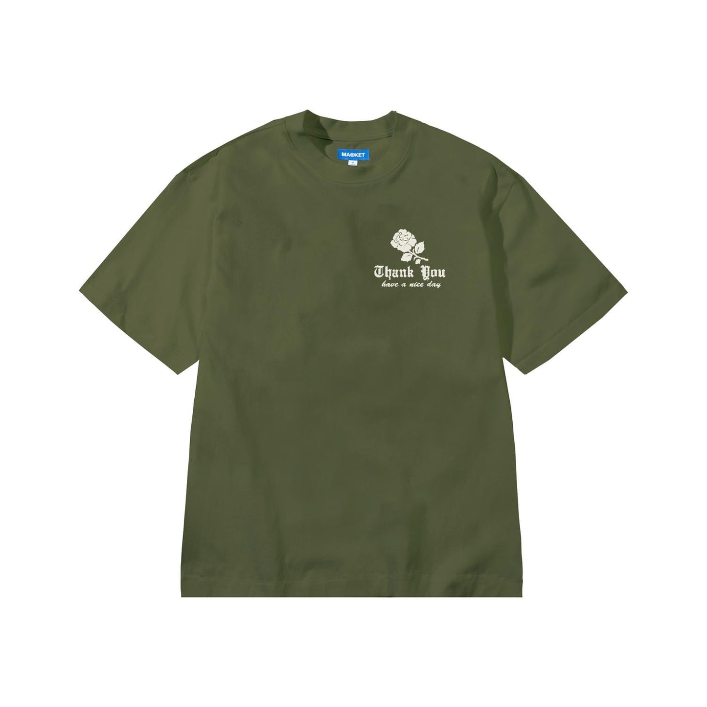 Men's Thank You Needlepoint T-Shirt In Sea Kelp