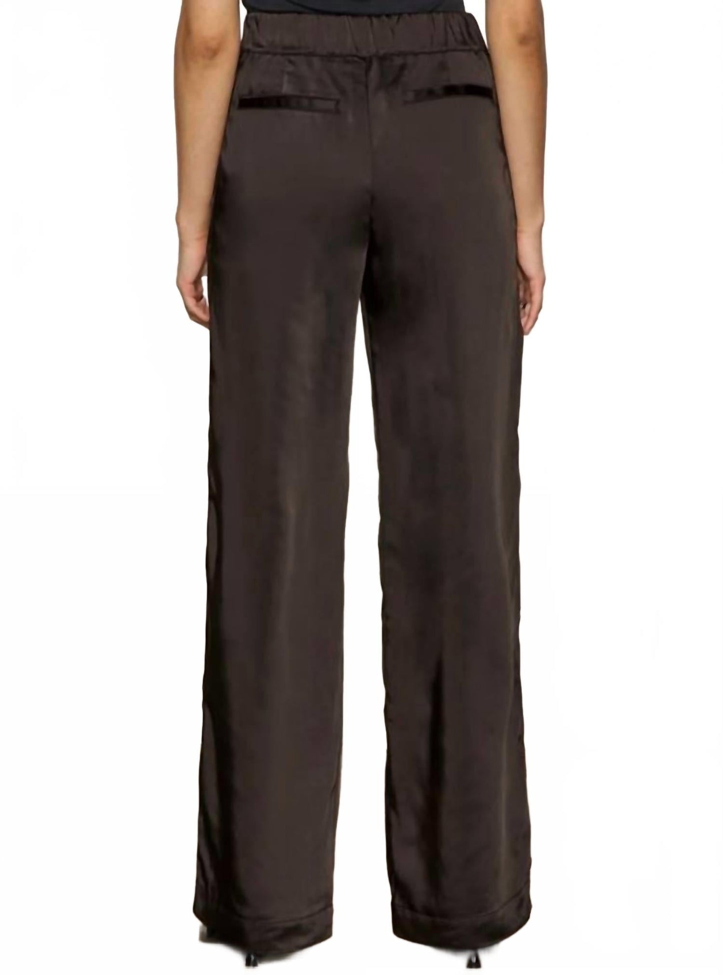 Modern Satin Trouser In Black
