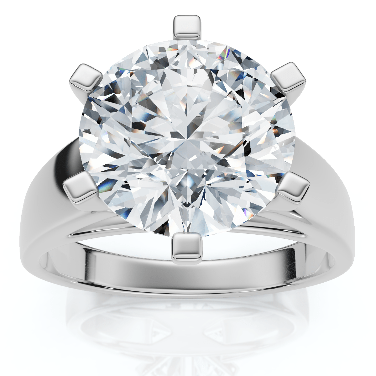 Certified 3 Ct Diamond Solitaire Engagement Cigar Ring 14k White Gold Lab Grown