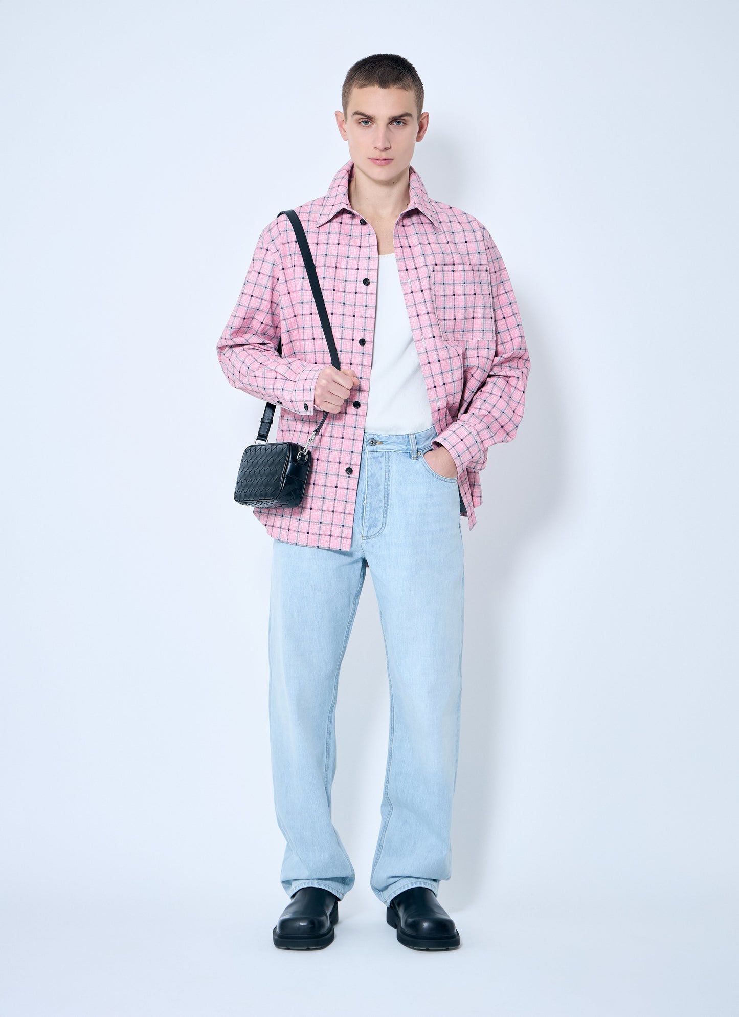 Bottega Veneta Men Extra Bleached Wide Leg Jeans
